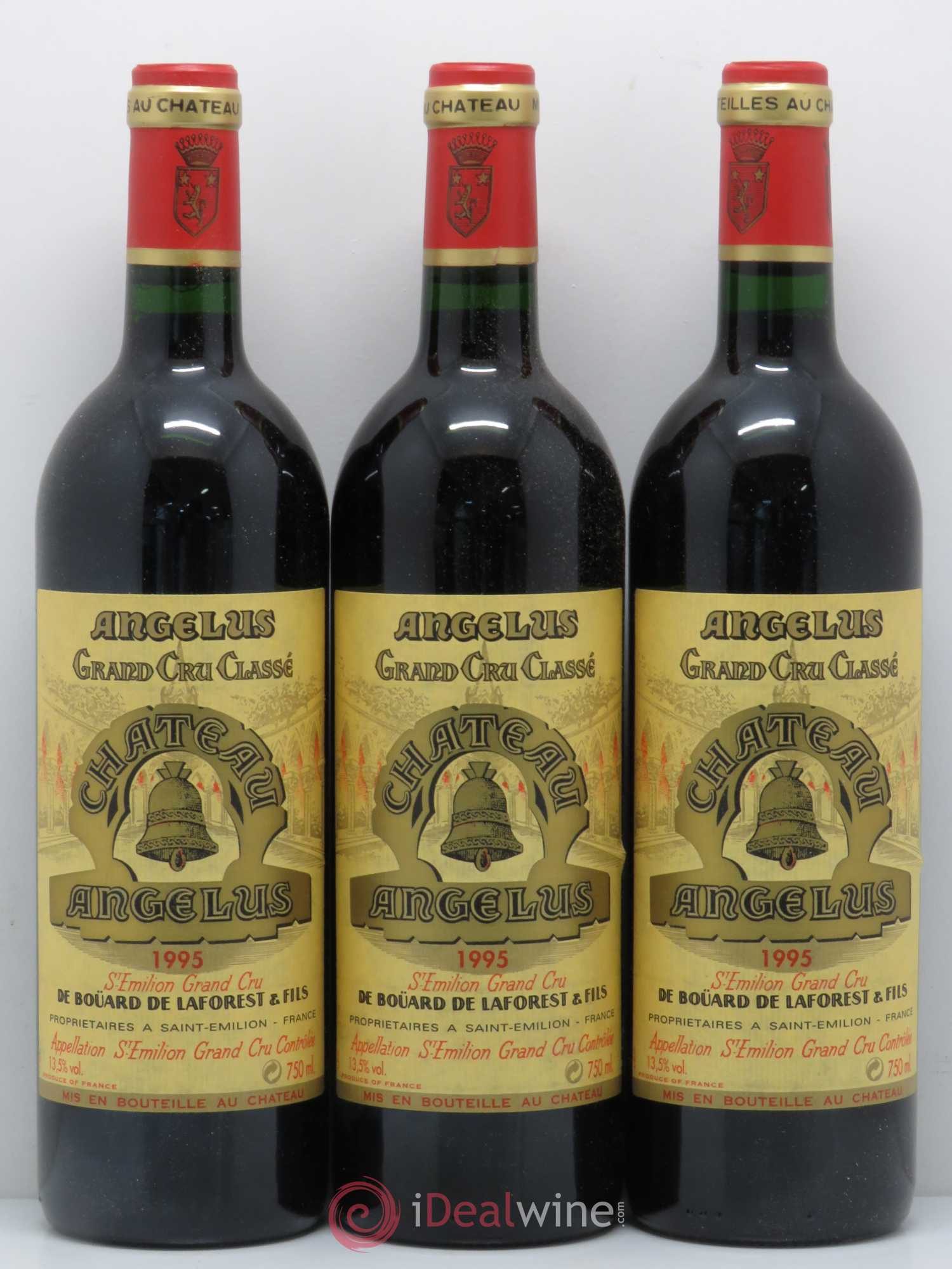 Château Angélus 1er Grand Cru Classé A 1995 - Lot de 3 bouteilles - 0