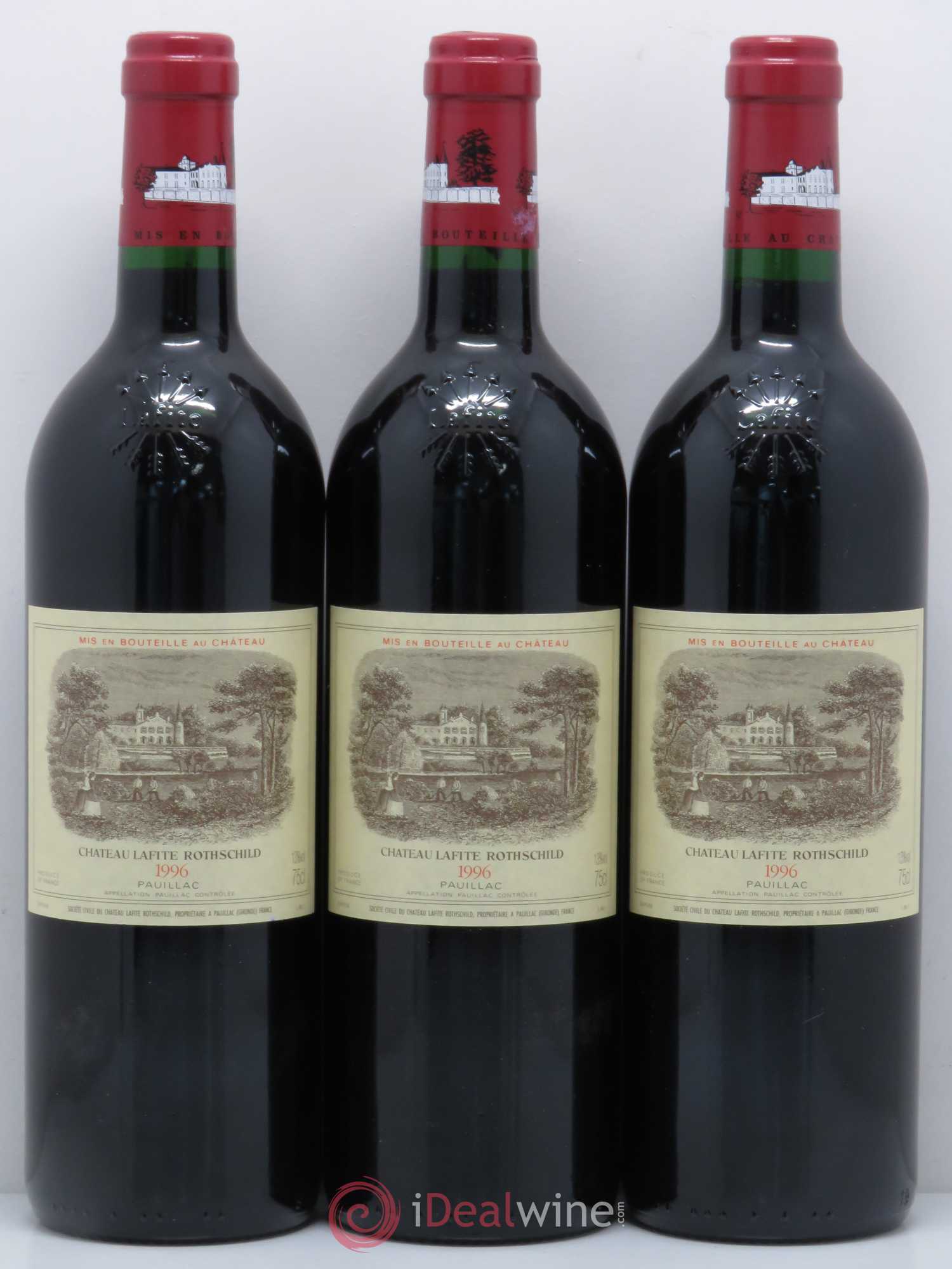 Château Lafite Rothschild 1er Grand Cru Classé 1996 - Lot de 3 bouteilles - 0