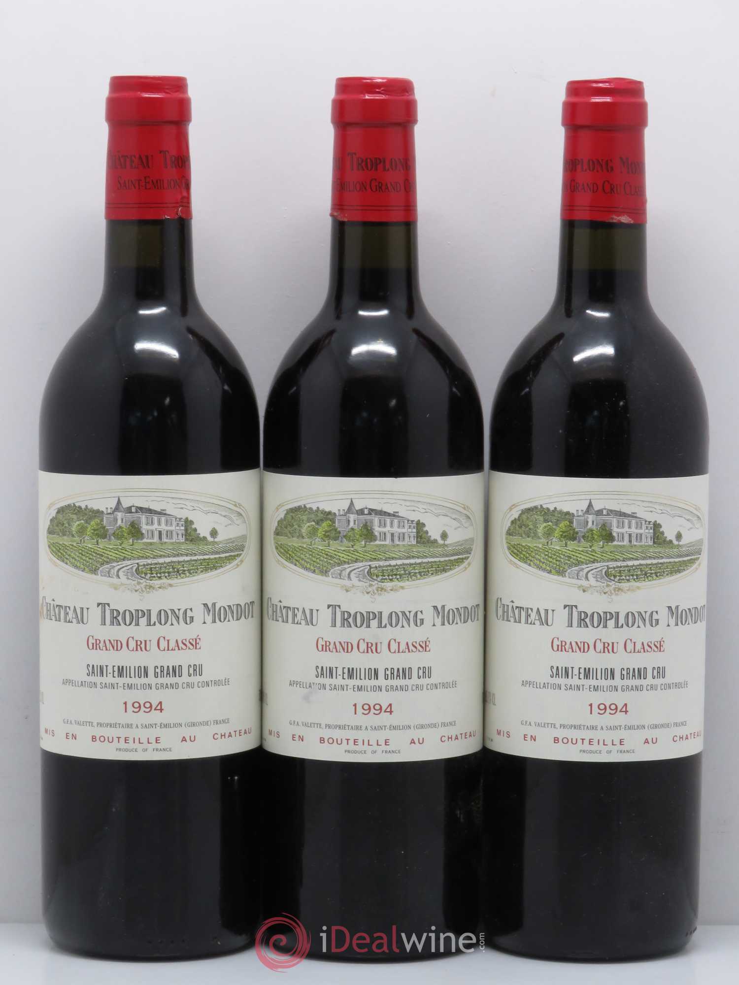 Château Troplong Mondot 1er Grand Cru Classé B 1994 - Lot de 3 bouteilles - 0
