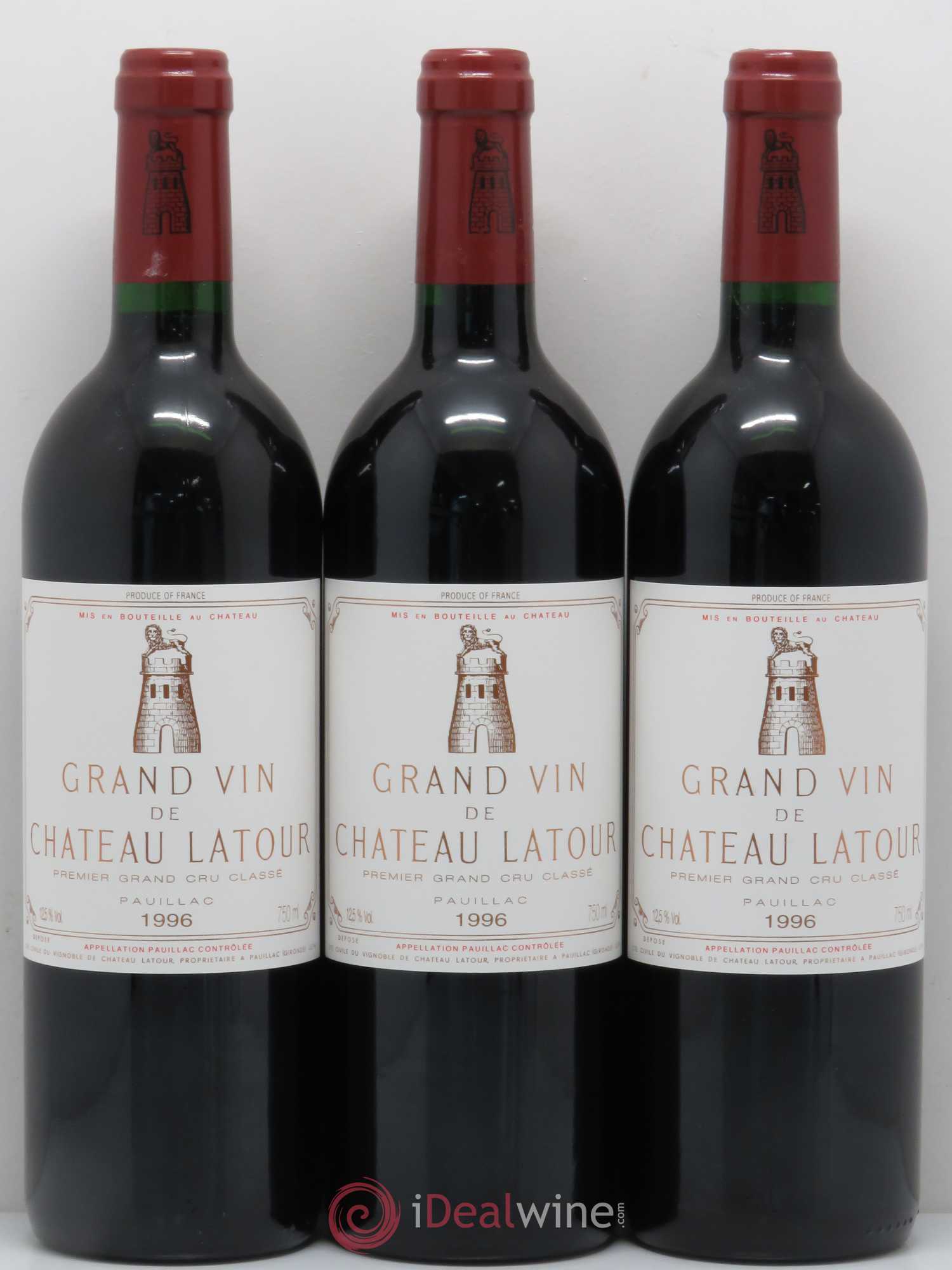Château Latour 1er Grand Cru Classé 1996 - Lot de 3 bouteilles - 0