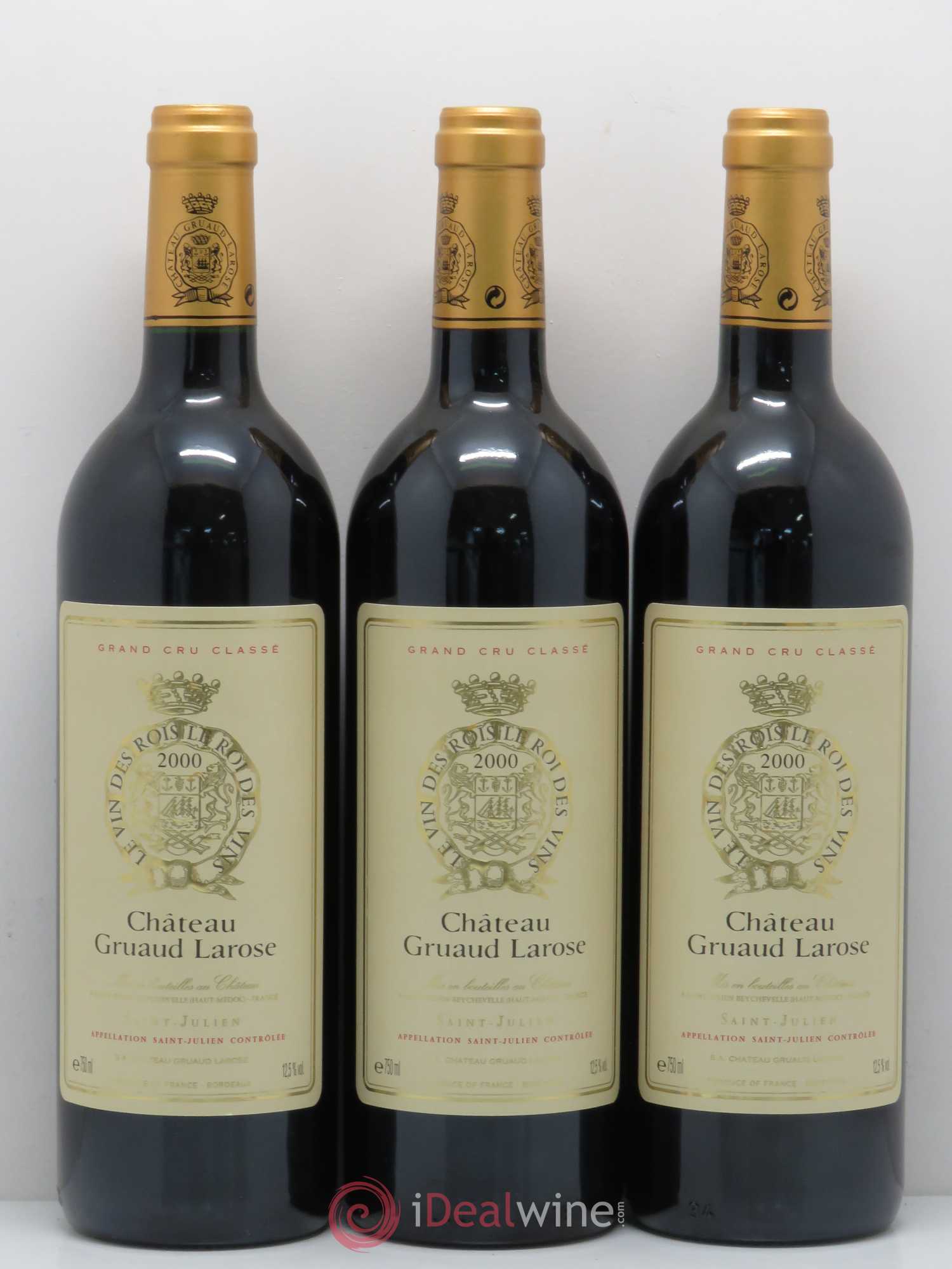 Château Gruaud Larose 2ème Grand Cru Classé 2000 - Lot de 3 bouteilles - 0