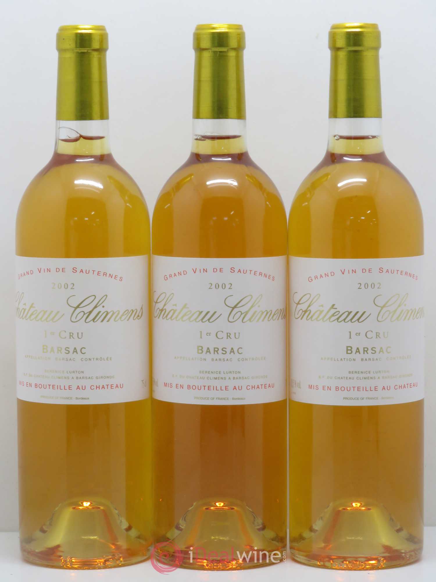 Château Climens 1er Grand Cru Classé 2002 - Lotto di 3 bottiglie - 0