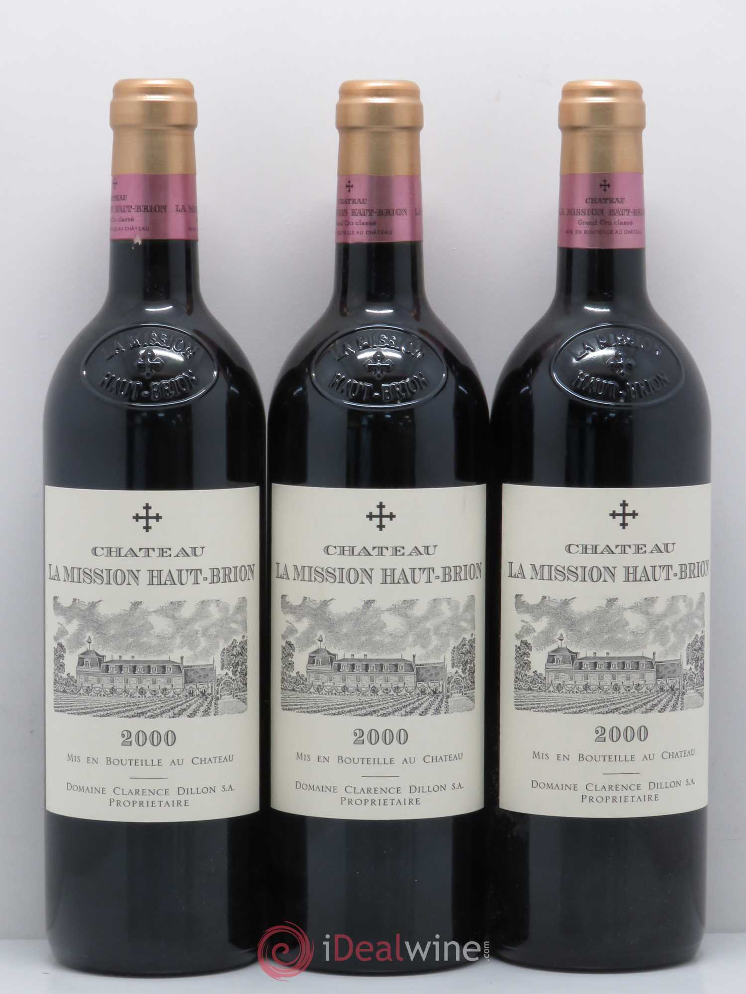 Château la Mission Haut-Brion Cru Classé de Graves 2000 - Lot de 3 bouteilles - 0
