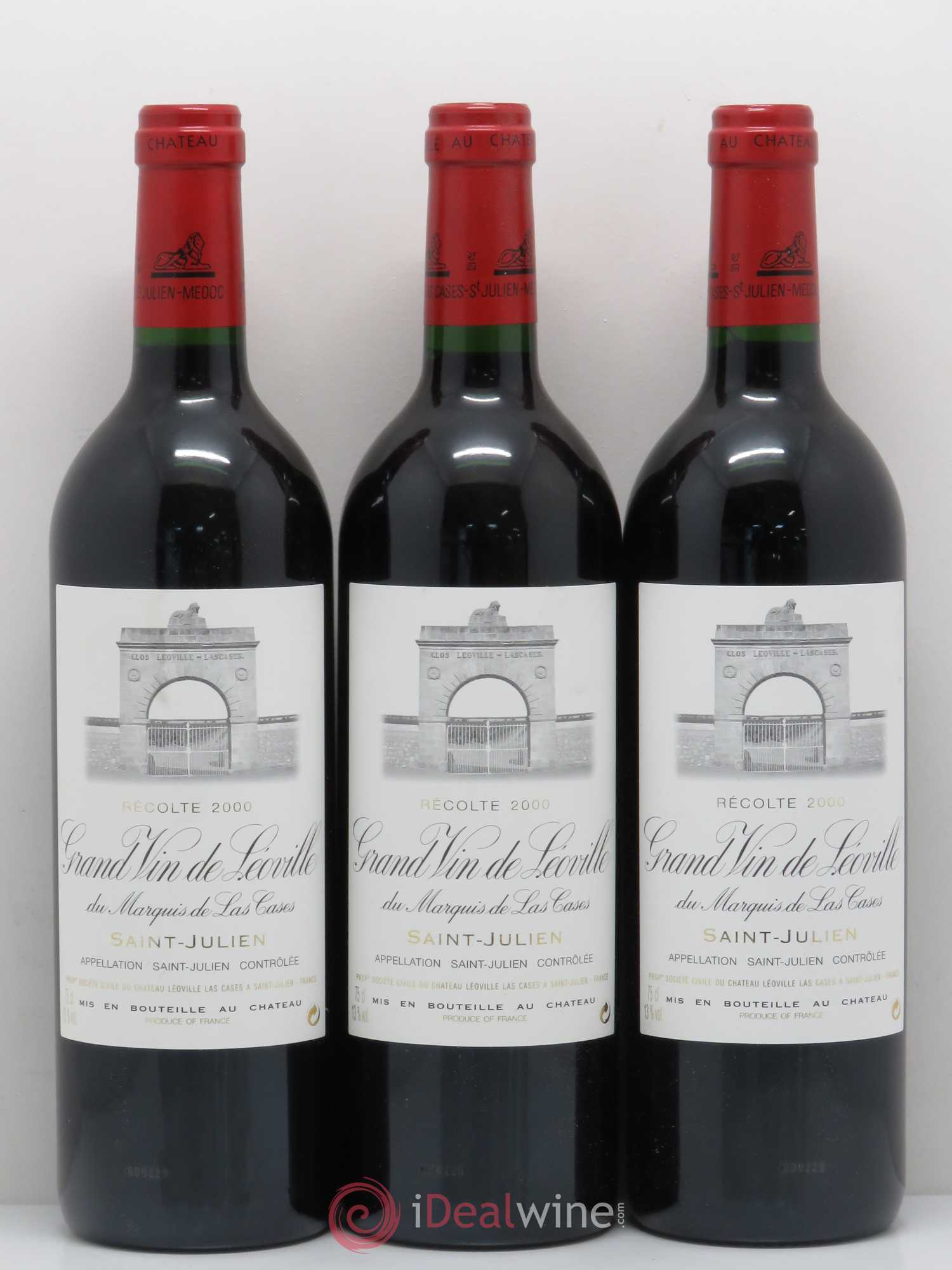 Château Léoville Las Cases 2ème Grand Cru Classé 2000 - Lot de 3 bouteilles - 0