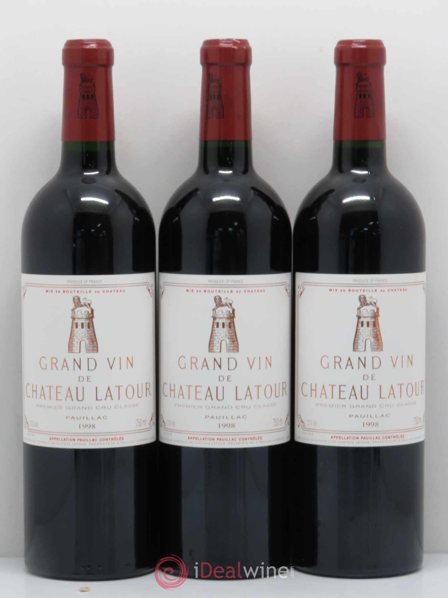 Château Latour 1er Grand Cru Classé 1998 - Lot de 3 bouteilles - 0