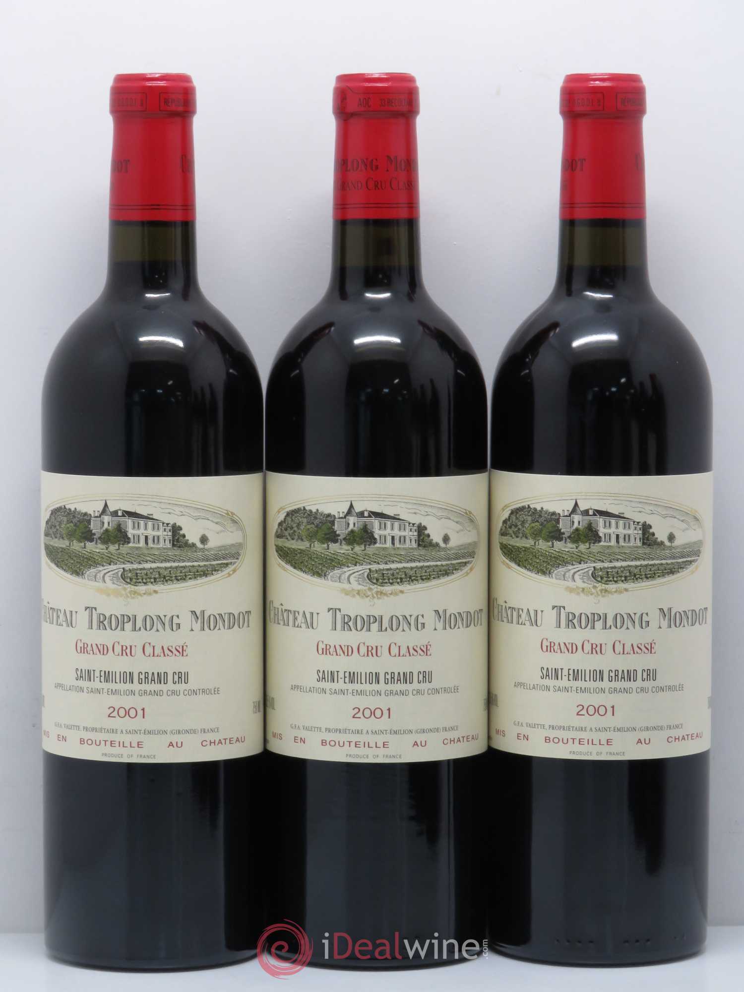 Château Troplong Mondot 1er Grand Cru Classé B 2001 - Lot de 6 bouteilles - 1