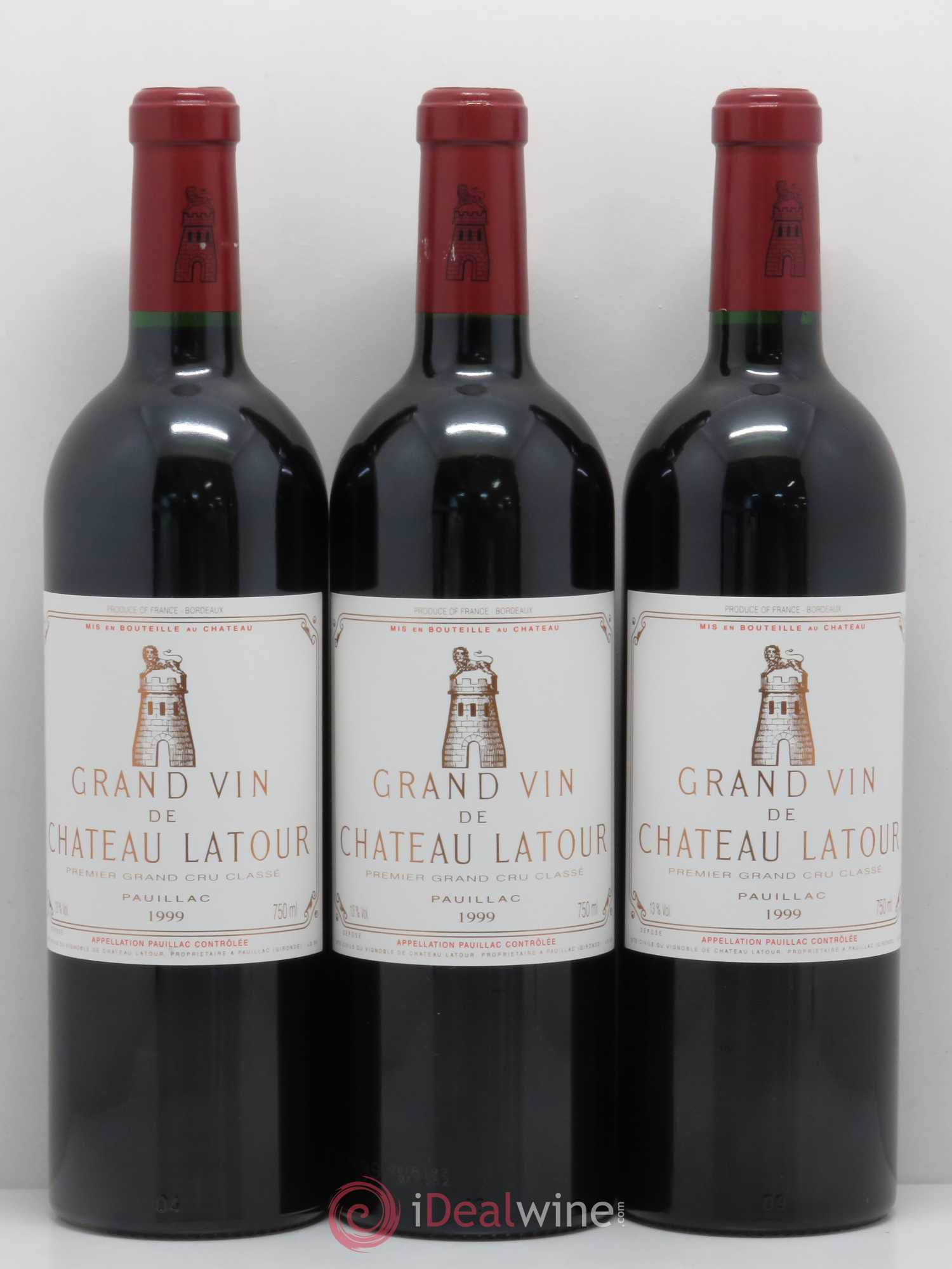 Château Latour 1er Grand Cru Classé 1999 - Lot de 3 bouteilles - 0