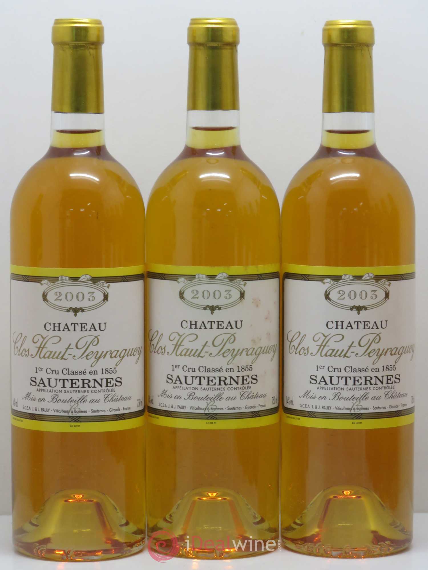Clos Haut-Peyraguey 1er Grand Cru Classé 2003 - Lotto di 12 bottiglie - 1