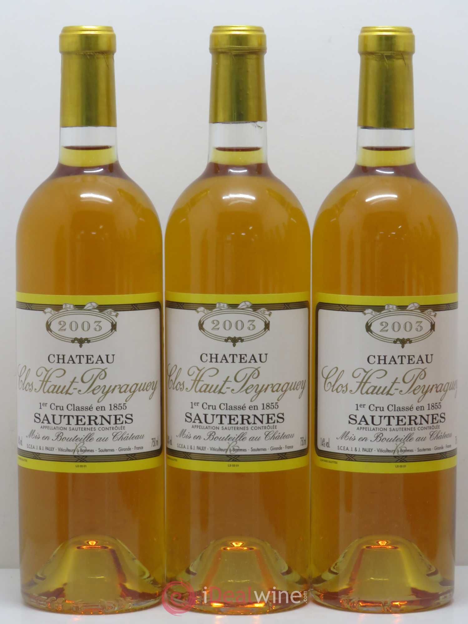 Clos Haut-Peyraguey 1er Grand Cru Classé 2003 - Lotto di 12 bottiglie - 2
