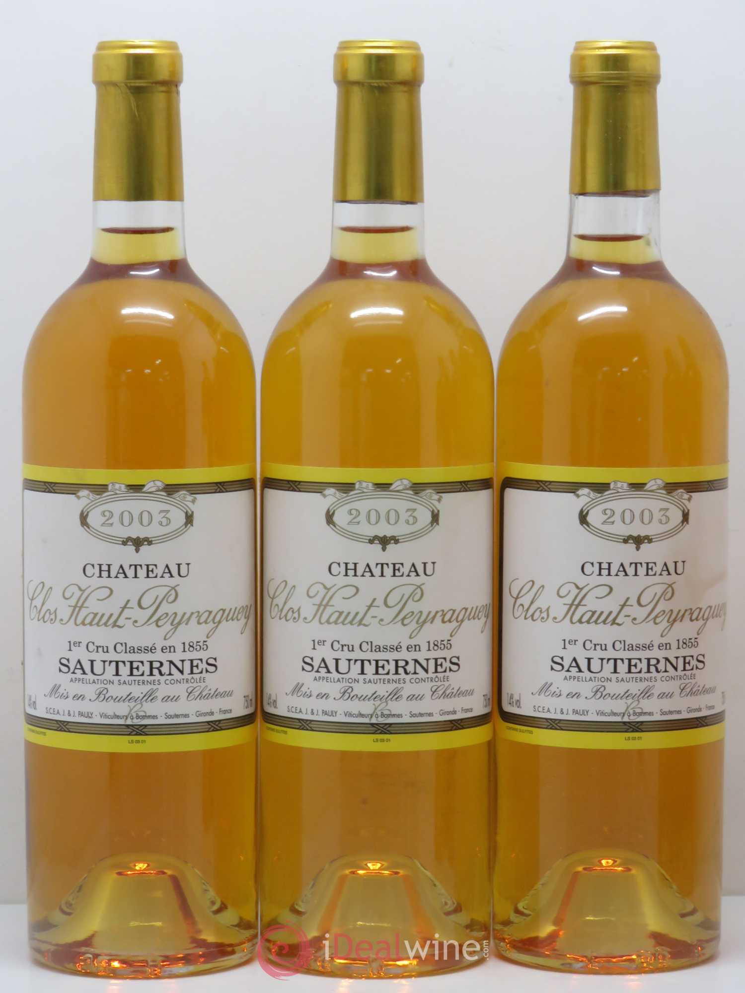 Clos Haut-Peyraguey 1er Grand Cru Classé 2003 - Lotto di 12 bottiglie - 3