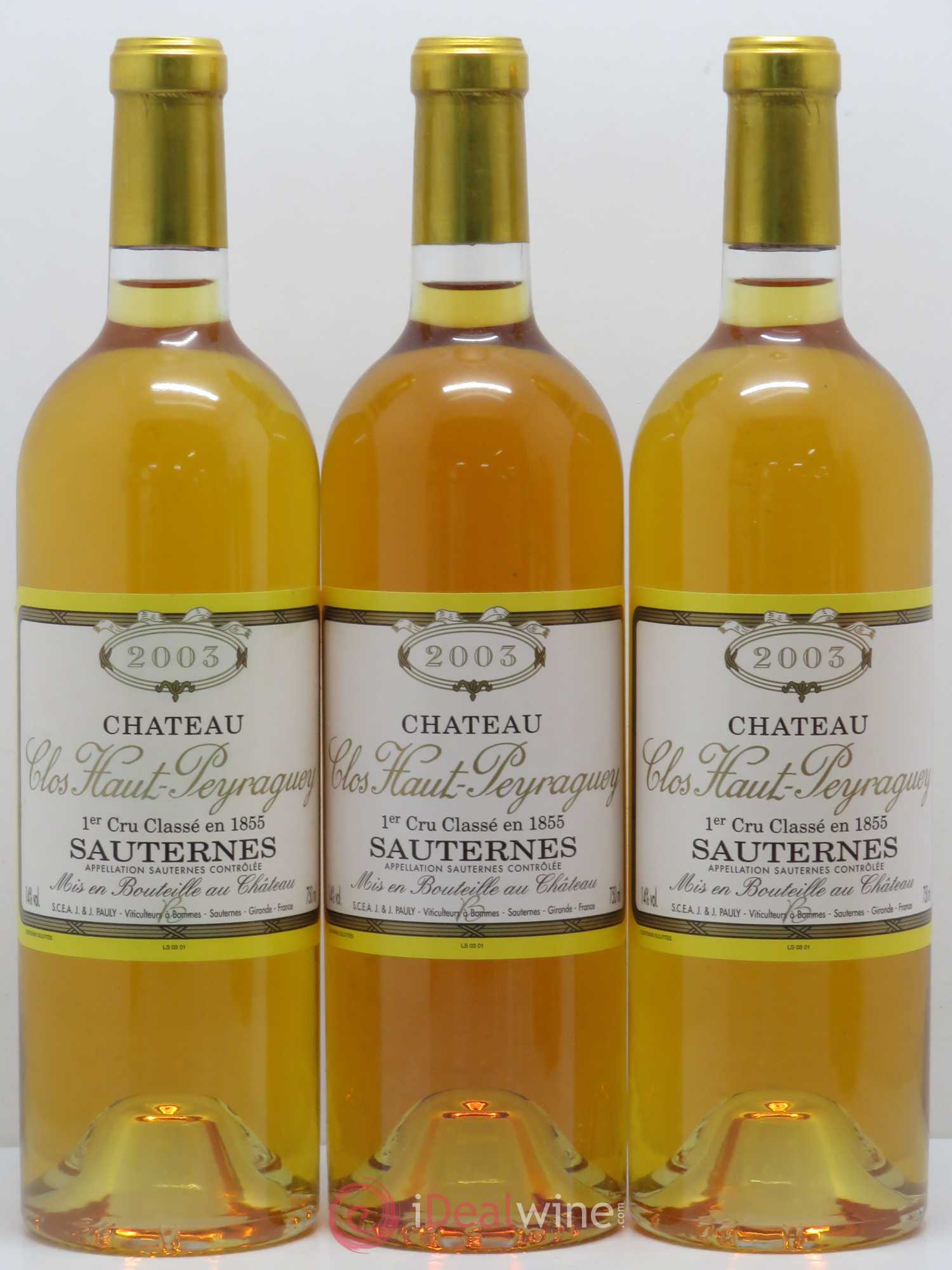 Clos Haut-Peyraguey 1er Grand Cru Classé 2003 - Lotto di 12 bottiglie - 4
