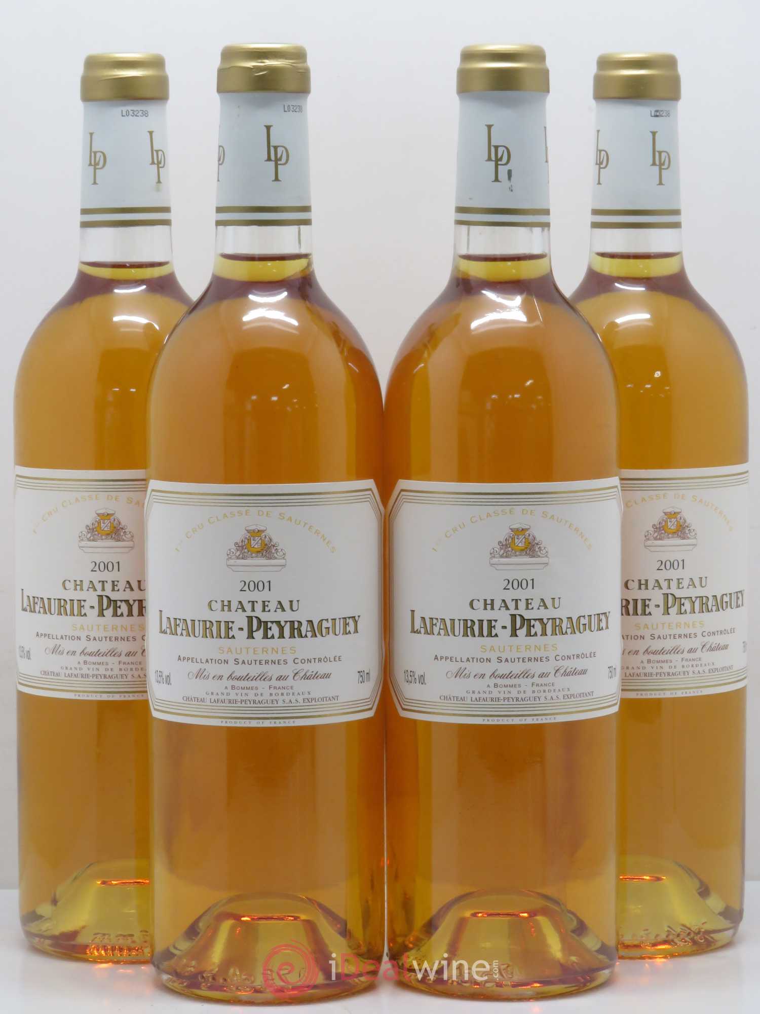 Château Lafaurie-Peyraguey 1er Grand Cru Classé 2001 - Lotto di 4 bottiglie - 0