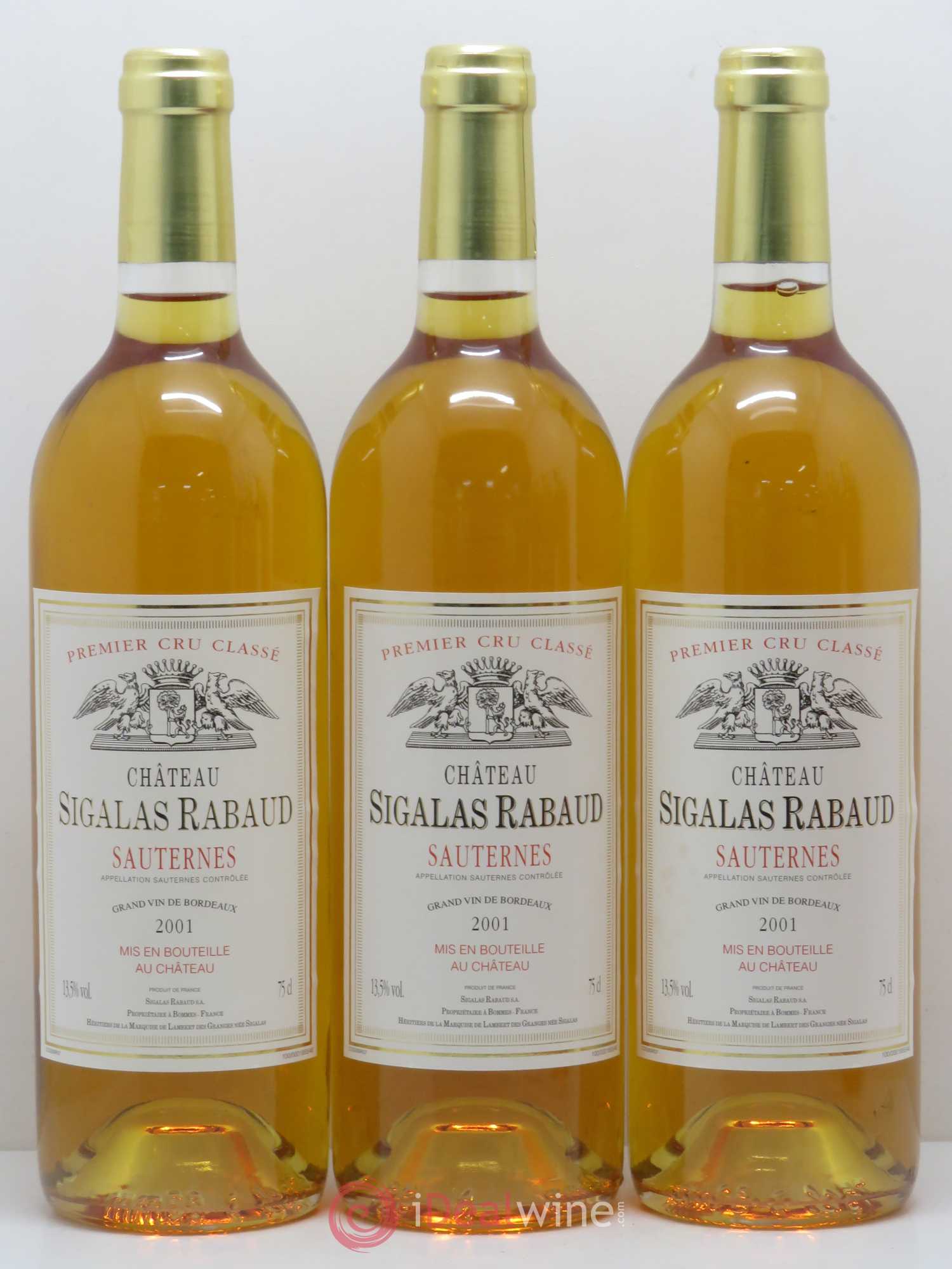 Château Sigalas Rabaud 1er Grand Cru Classé 2001 - Lotto di 6 bottiglie - 1