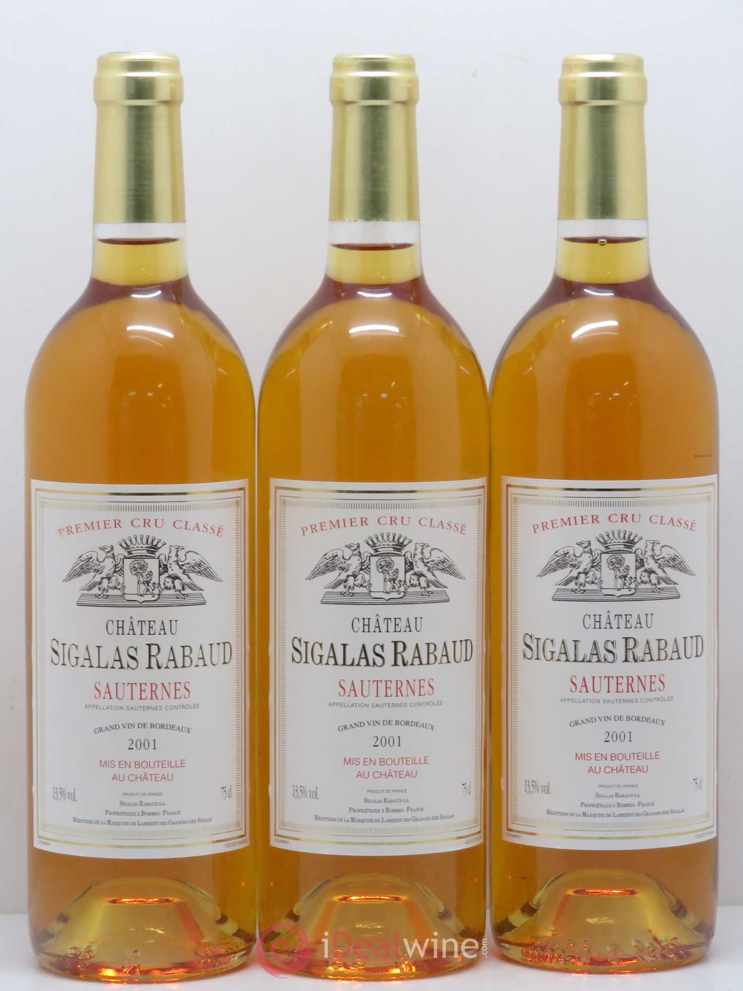 Château Sigalas Rabaud 1er Grand Cru Classé 2001 - Lotto di 6 bottiglie - 2