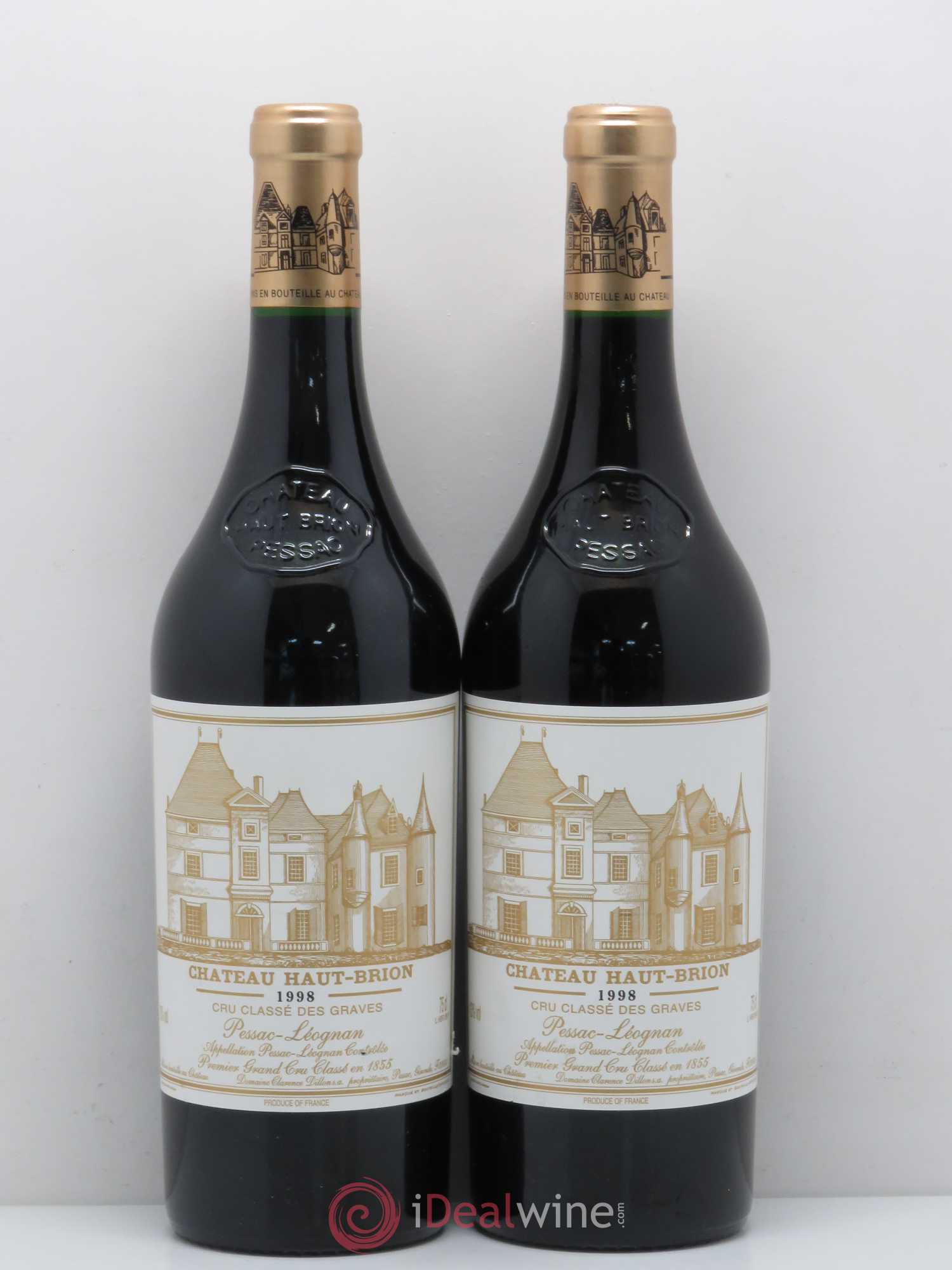 Château Haut Brion 1er Grand Cru Classé 1998 - Lot de 2 bouteilles - 0