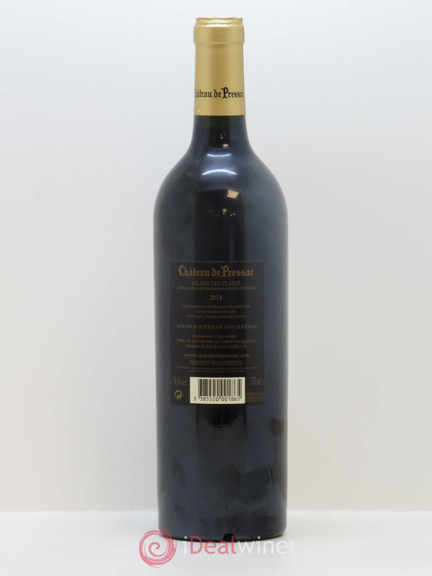 Château de Pressac Grand Cru Classé 2014 - Lot de 1 bouteille - 1