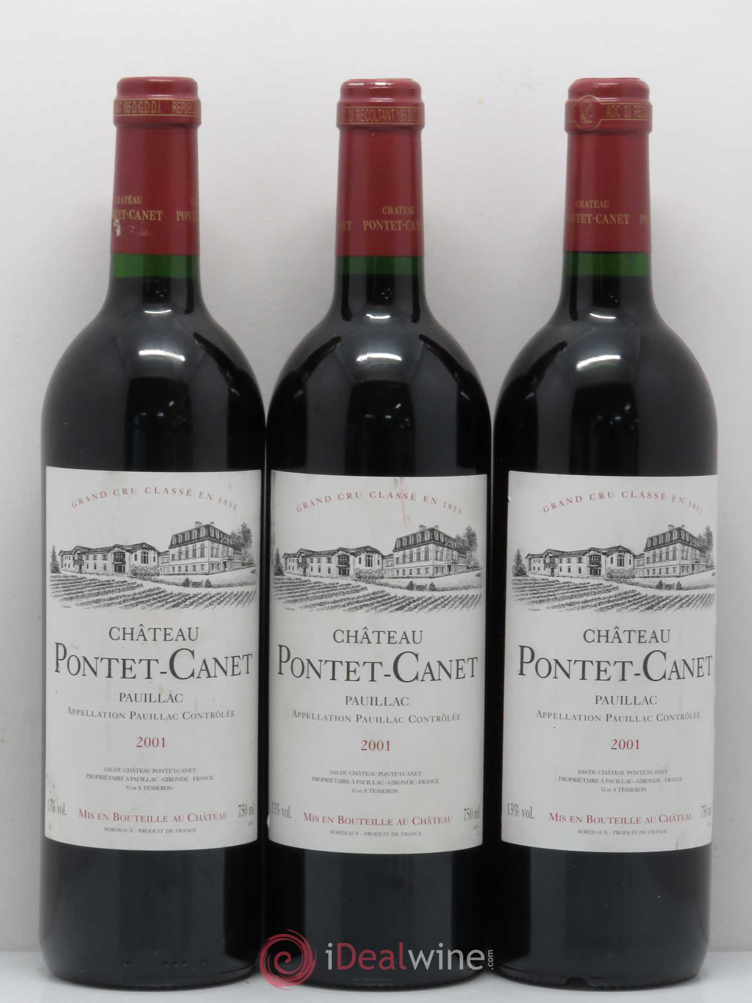 Château Pontet Canet 5ème Grand Cru Classé 2001 - Lot de 6 bouteilles - 1