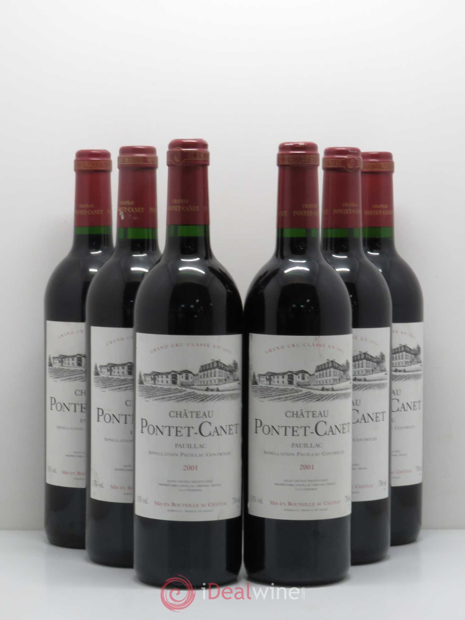 Château Pontet Canet 5ème Grand Cru Classé 2001 - Lot de 6 bouteilles - 0