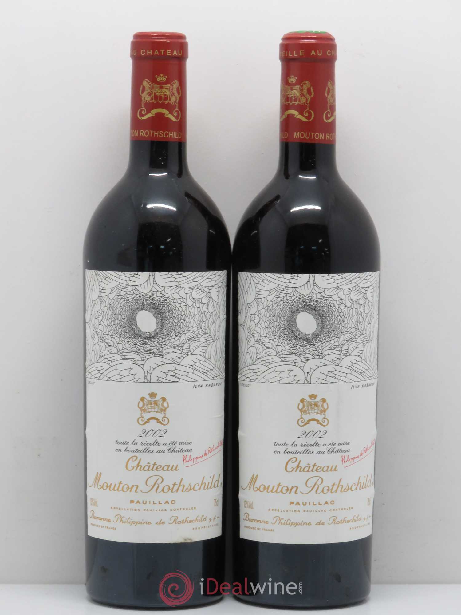 Château Mouton Rothschild 1er Grand Cru Classé 2002 - Lot de 2 bouteilles - 0
