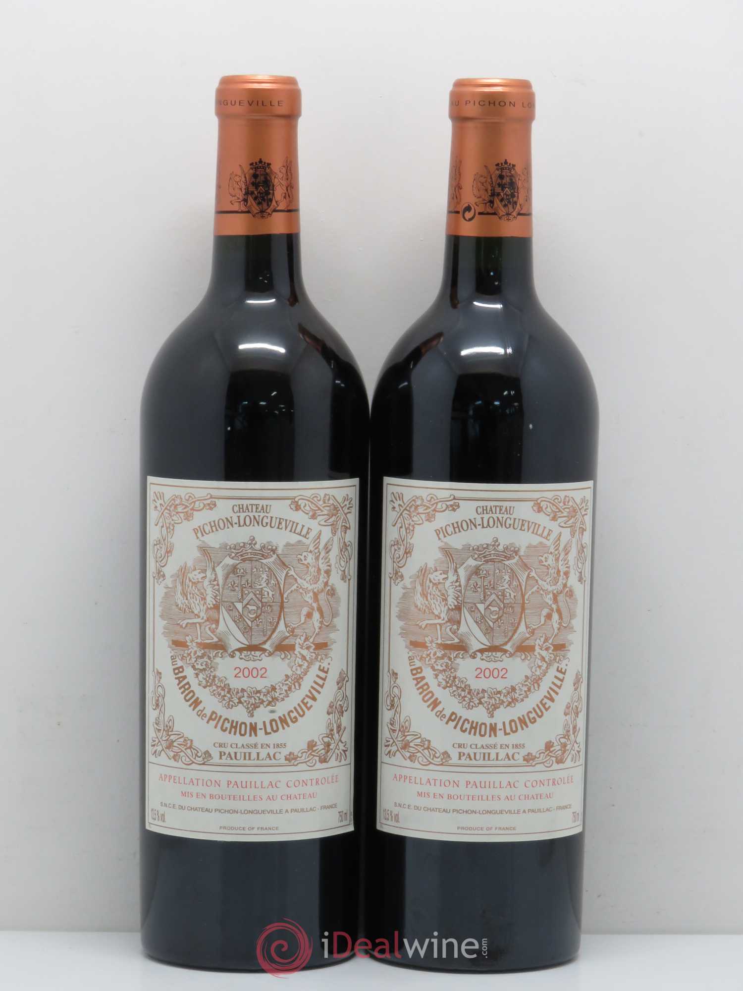 Pichon Longueville Baron 2ème Grand Cru Classé 2002 - Lot de 2 bouteilles - 0