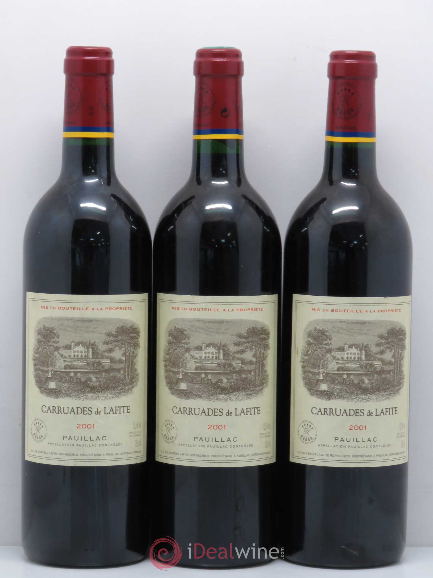 Carruades de Lafite Rothschild Second Vin 2001 - Lot de 3 bouteilles - 0