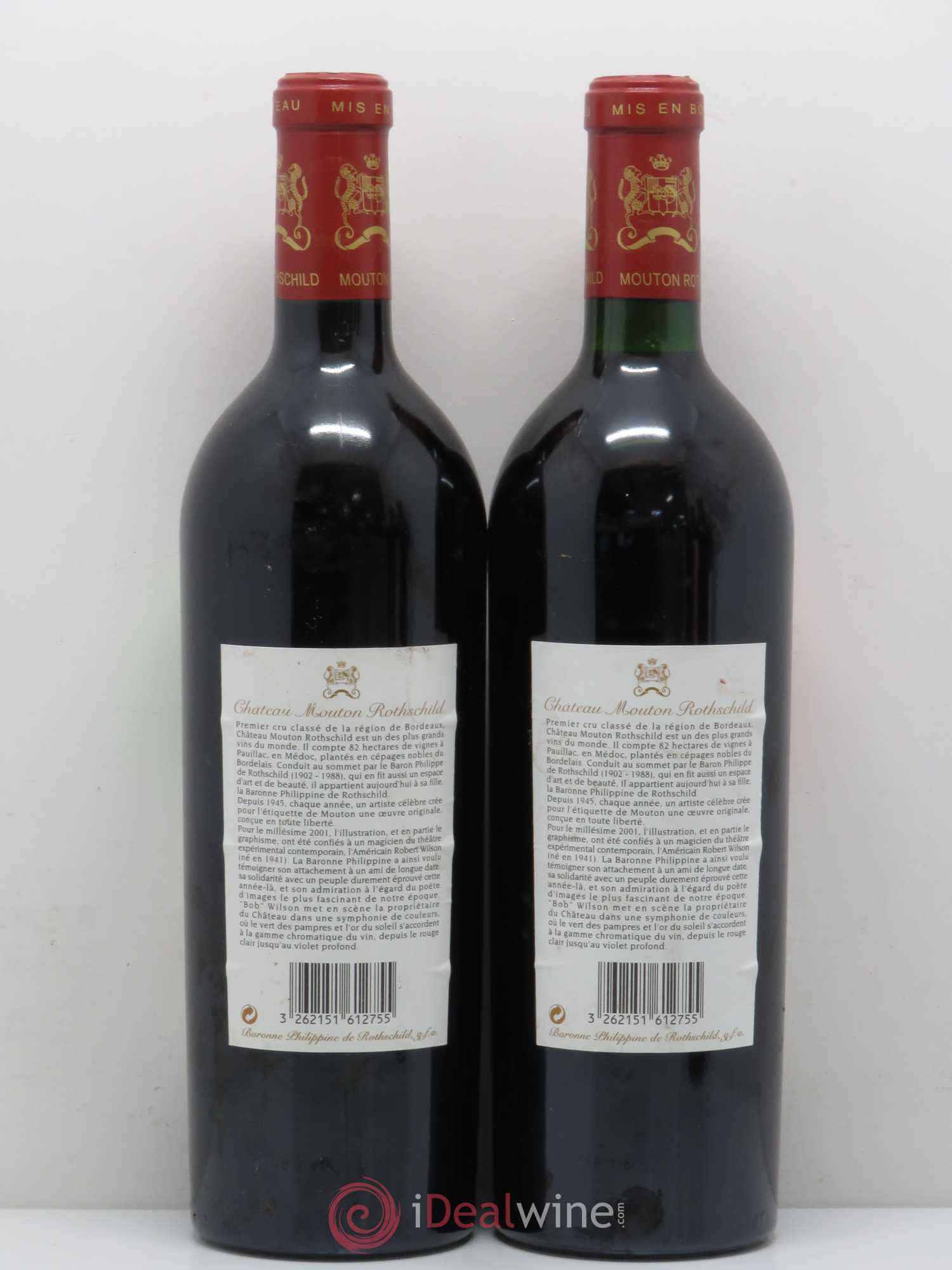 Château Mouton Rothschild 1er Grand Cru Classé 2001 - Lot de 4 bouteilles - 2