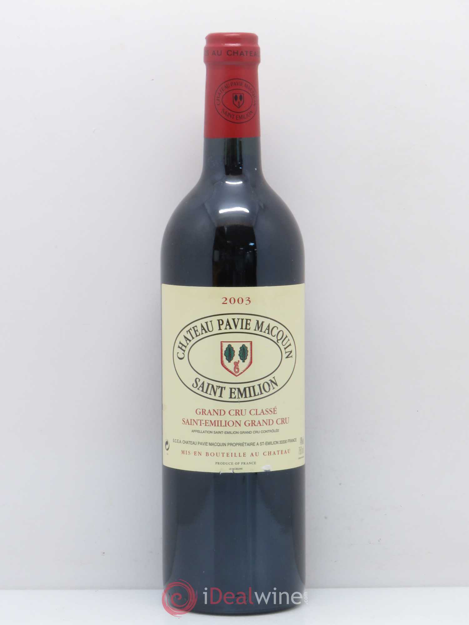 Château Pavie Macquin 1er Grand Cru Classé B 2003 - Lot de 1 bouteille - 0