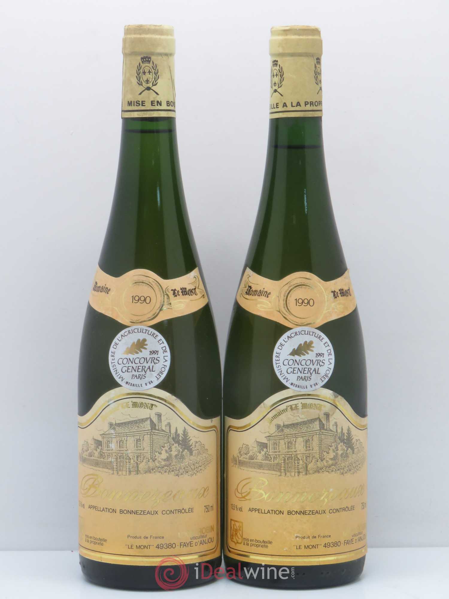 Bonnezeaux Domaine Le Mont - Louis Robin 1990 - Lotto di 2 bottiglie - 0