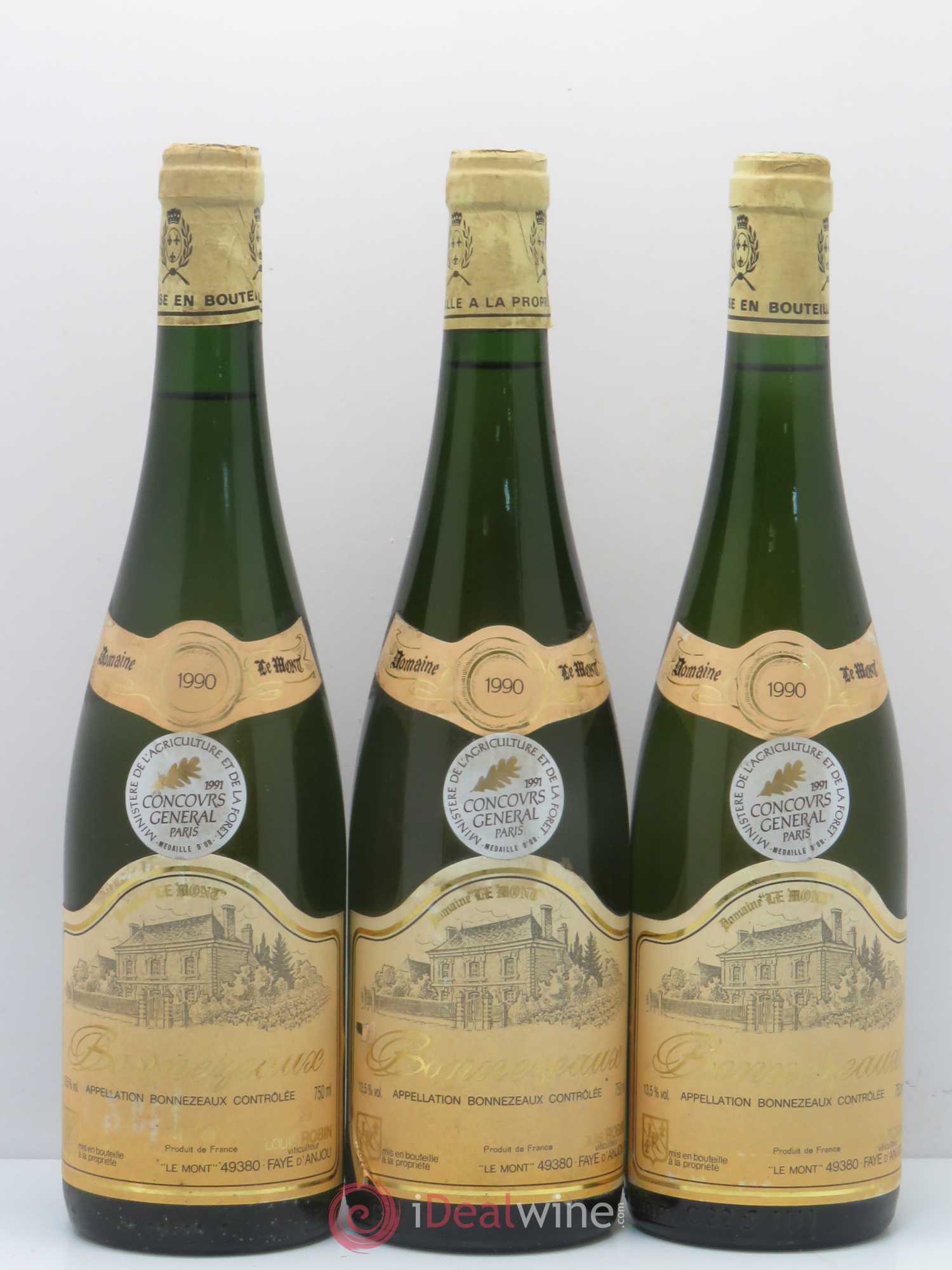 Bonnezeaux Domaine Le Mont - Louis Robin 1990 - Lotto di 3 bottiglie - 0
