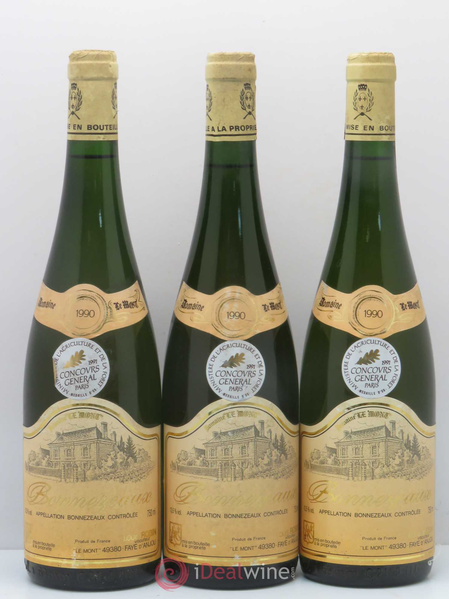 Bonnezeaux Domaine Le Mont - Louis Robin 1990 - Lotto di 3 bottiglie - 0