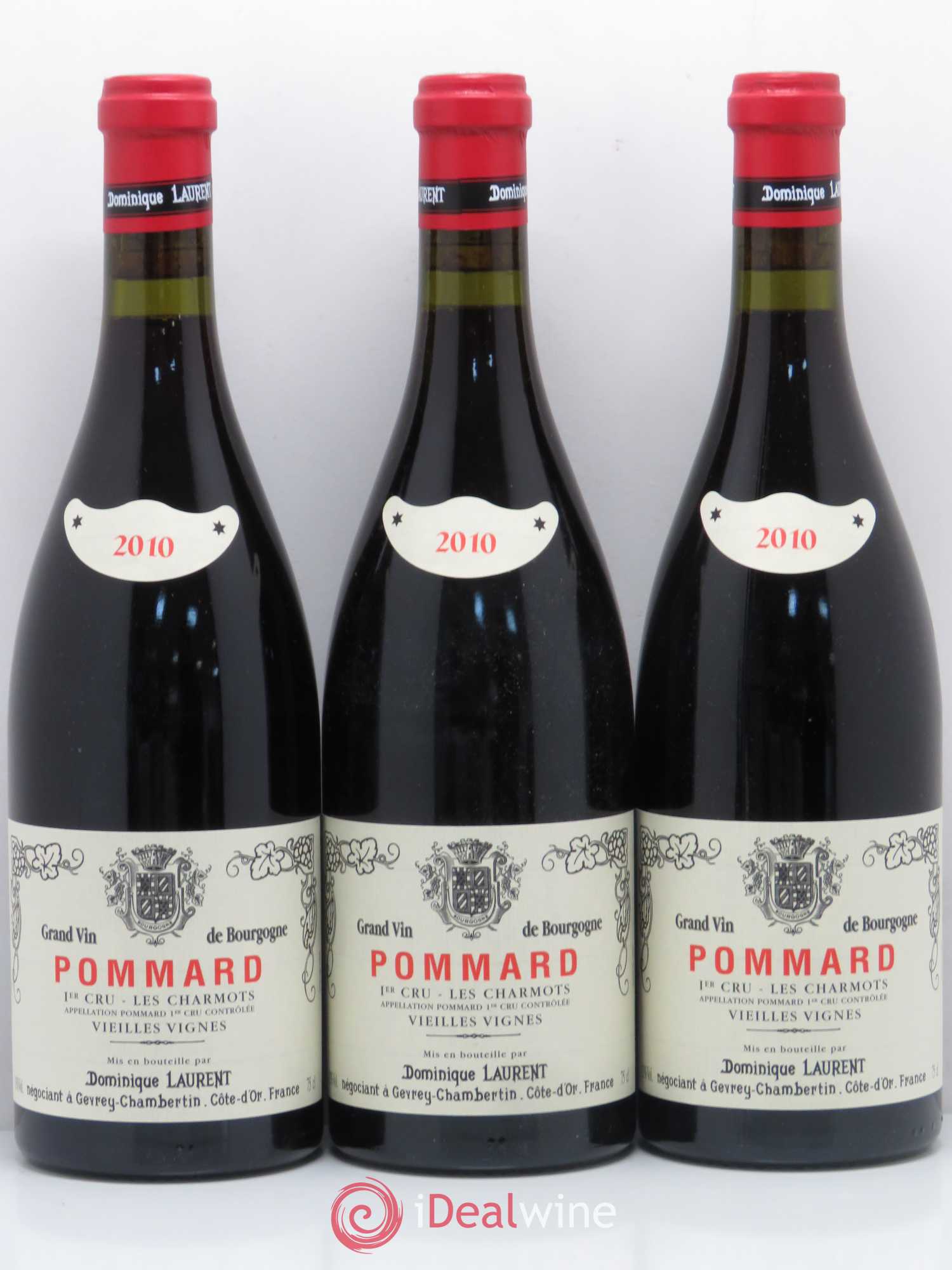 Pommard 1er Cru Les Charmots Dominique Laurent Vieilles vignes 2010 - Lot de 3 bouteilles - 0