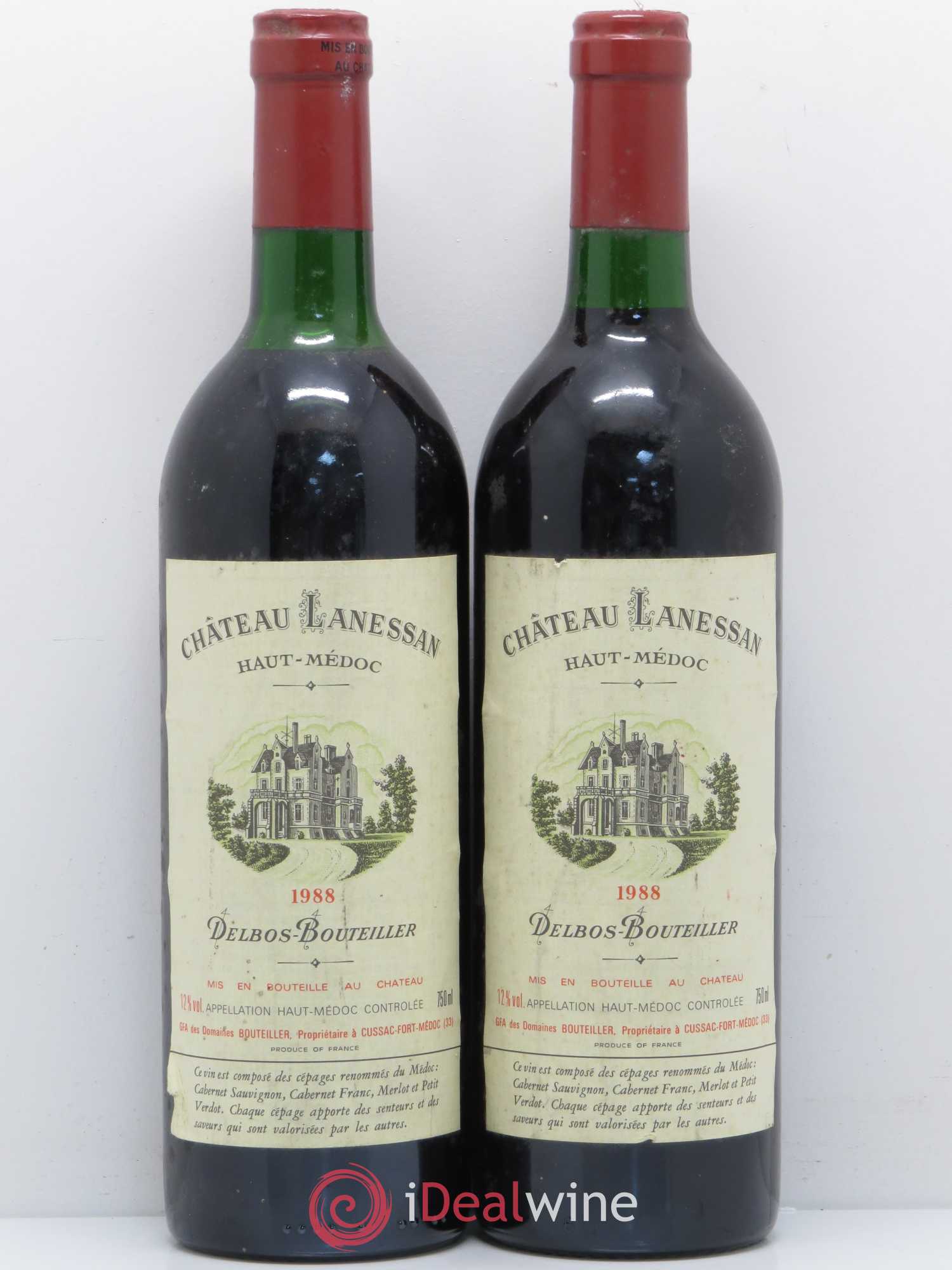 Château Lanessan Cru Bourgeois 1988 - Lot de 2 bouteilles - 0