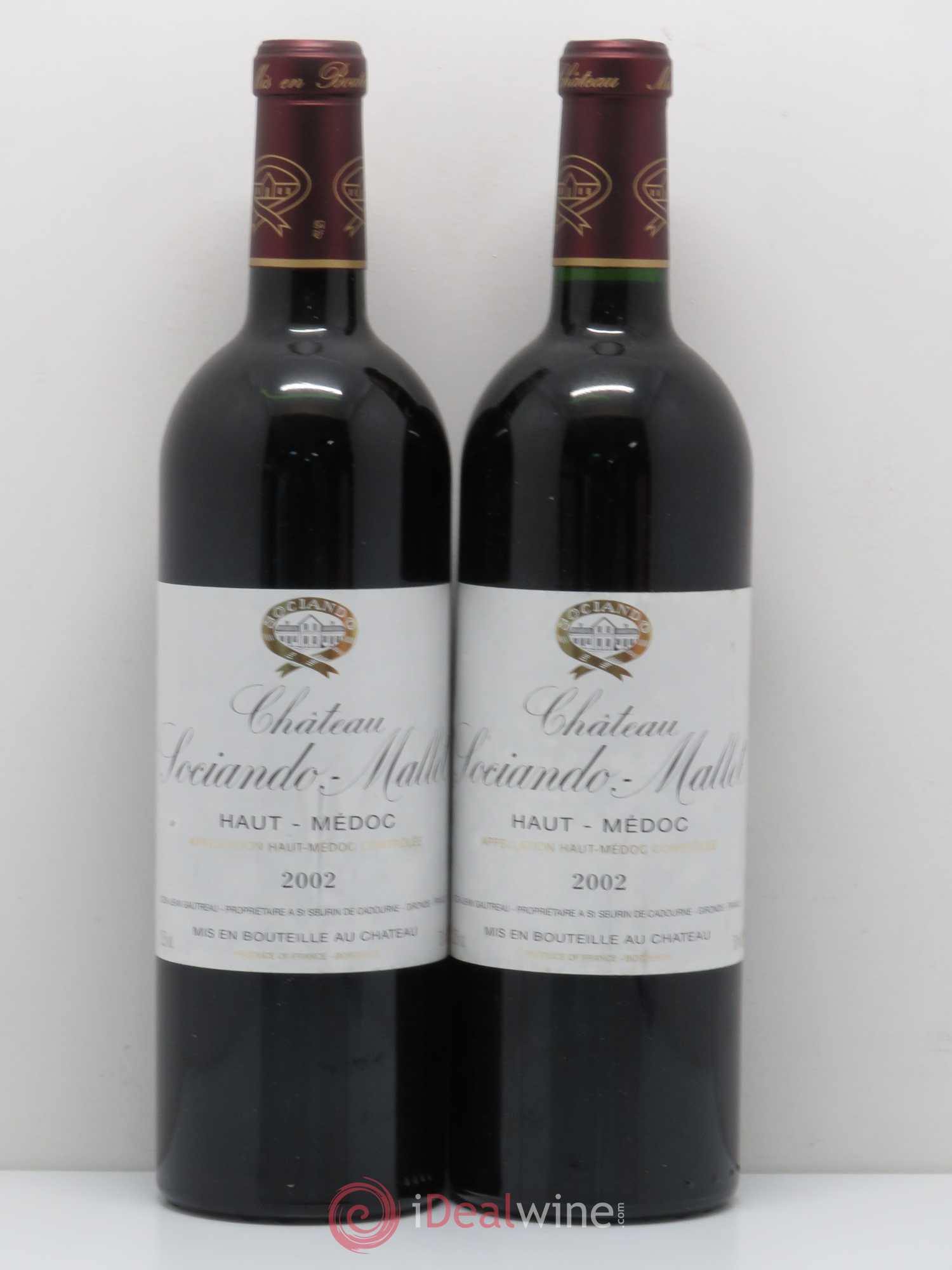 Château Sociando Mallet 2002 - Lot de 2 bouteilles - 0