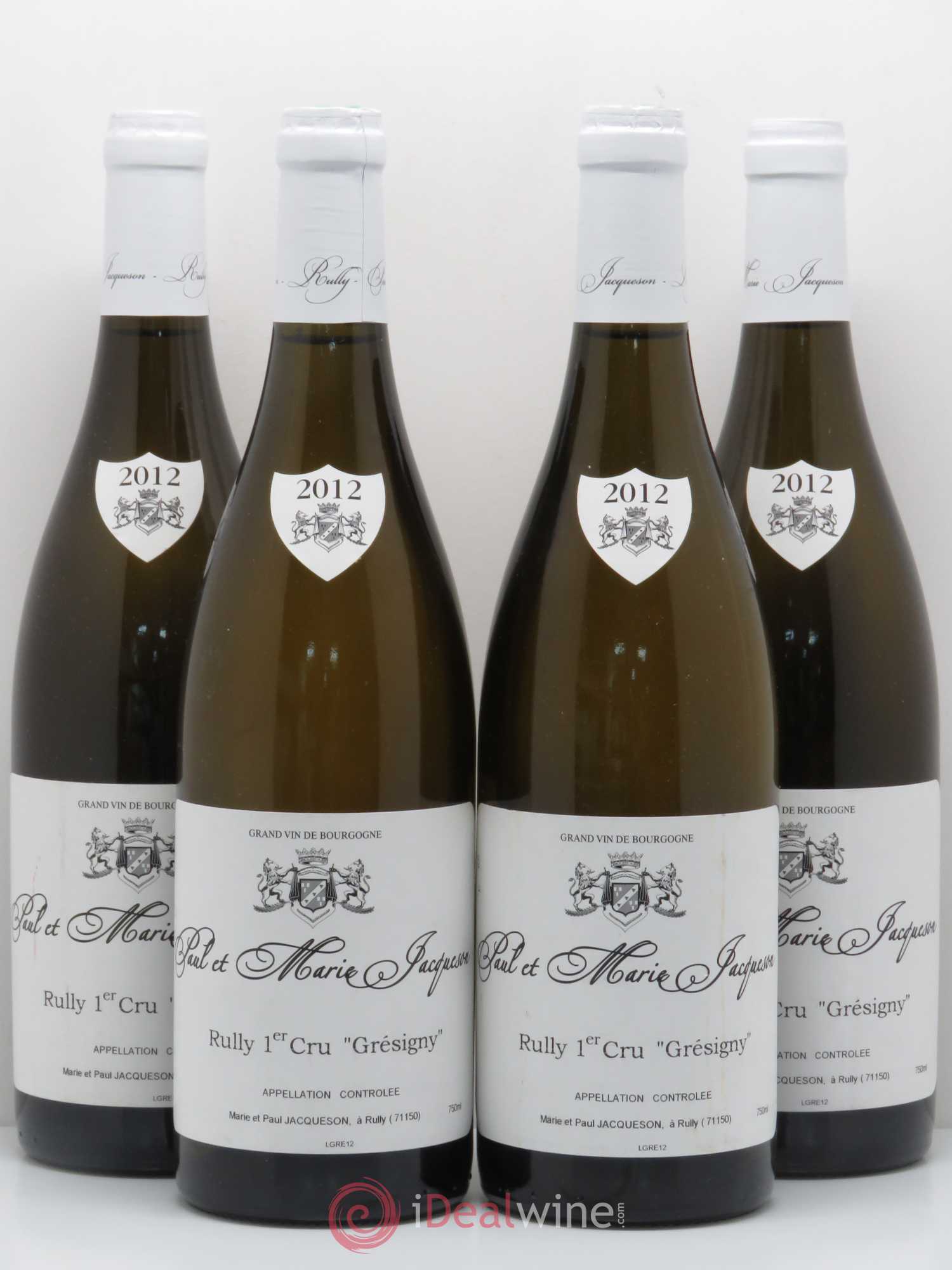 Rully 1er Cru Grésigny Paul & Marie Jacqueson 2012 - Posten von 4 Flaschen - 0