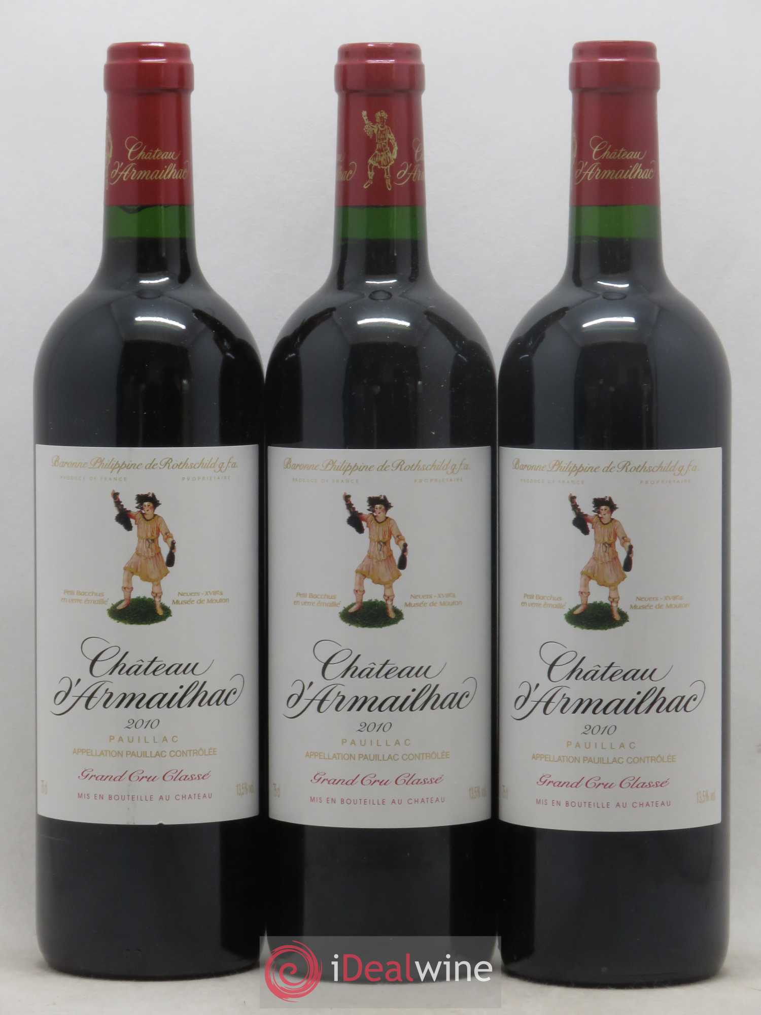 Château d' Armailhac - Mouton Baron(ne) Philippe 5ème Grand Cru Classé 2010 - Lot de 3 bouteilles - 0