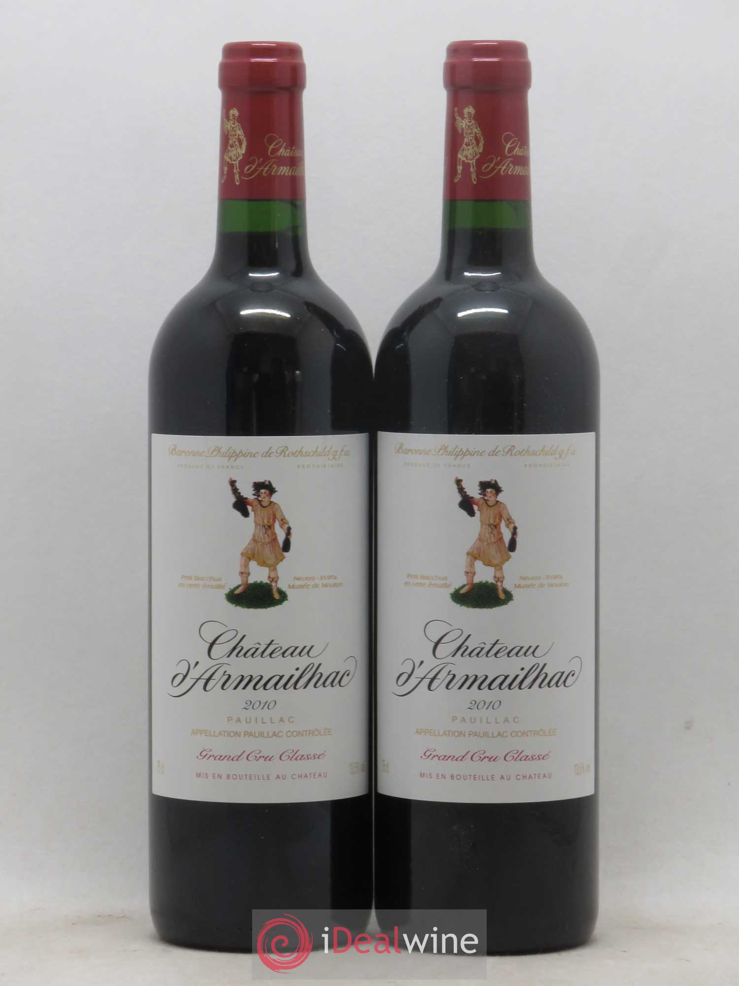 Château d' Armailhac - Mouton Baron(ne) Philippe 5ème Grand Cru Classé 2010 - Lot de 2 bouteilles - 0