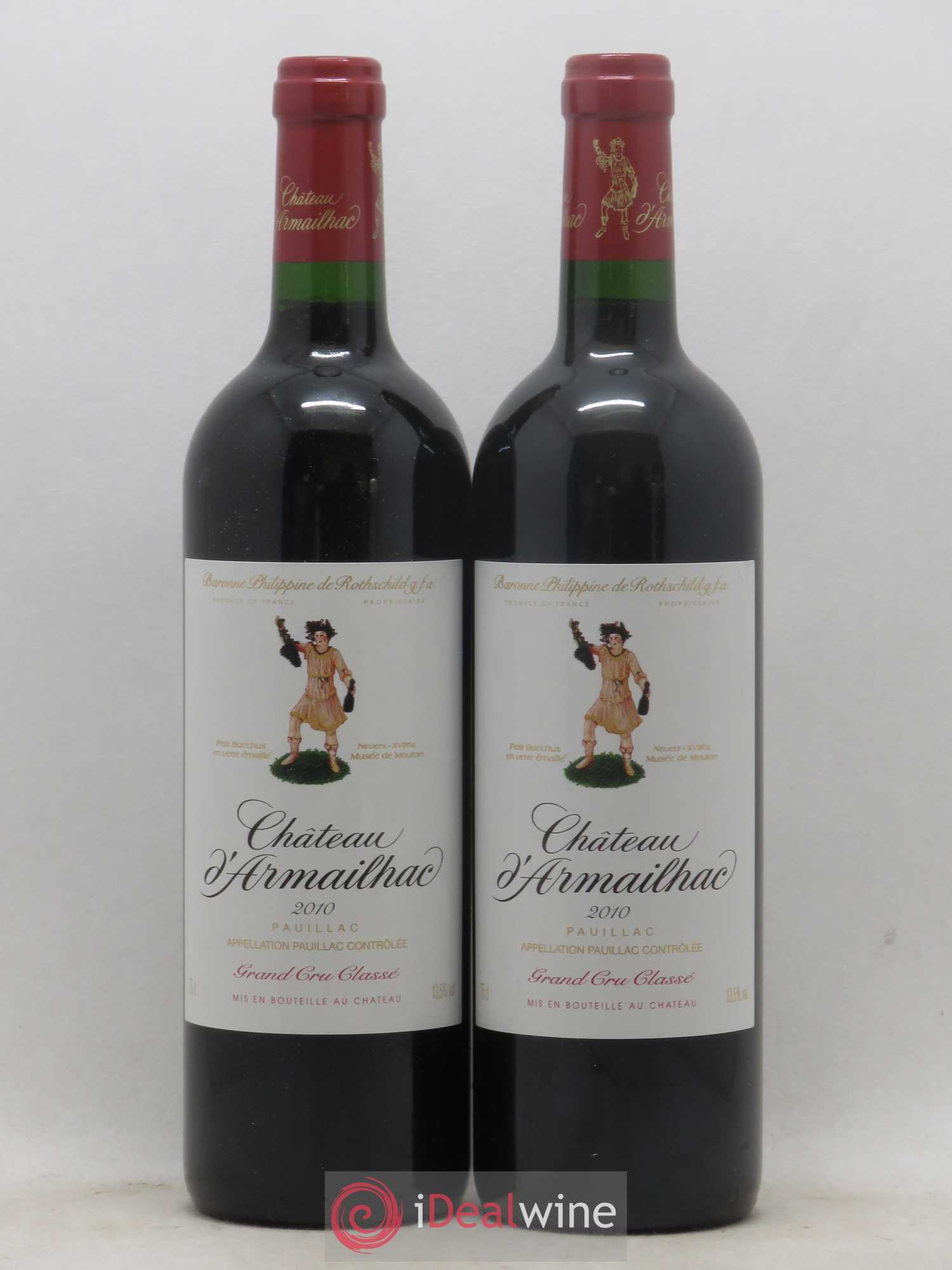 Château d' Armailhac - Mouton Baron(ne) Philippe 5ème Grand Cru Classé 2010 - Lot de 2 bouteilles - 0