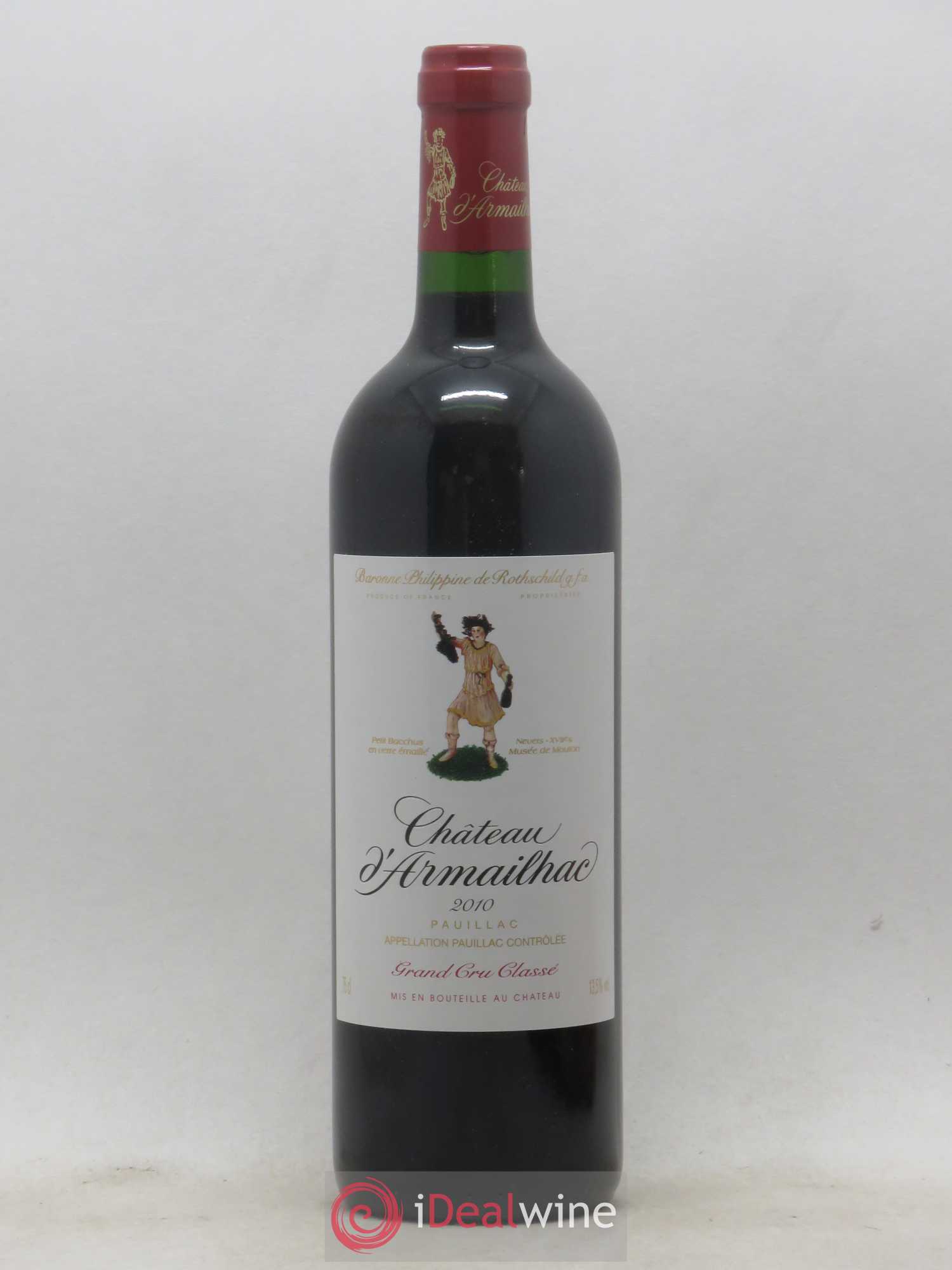 Château d' Armailhac - Mouton Baron(ne) Philippe 5ème Grand Cru Classé 2010 - Lot de 1 bouteille - 0