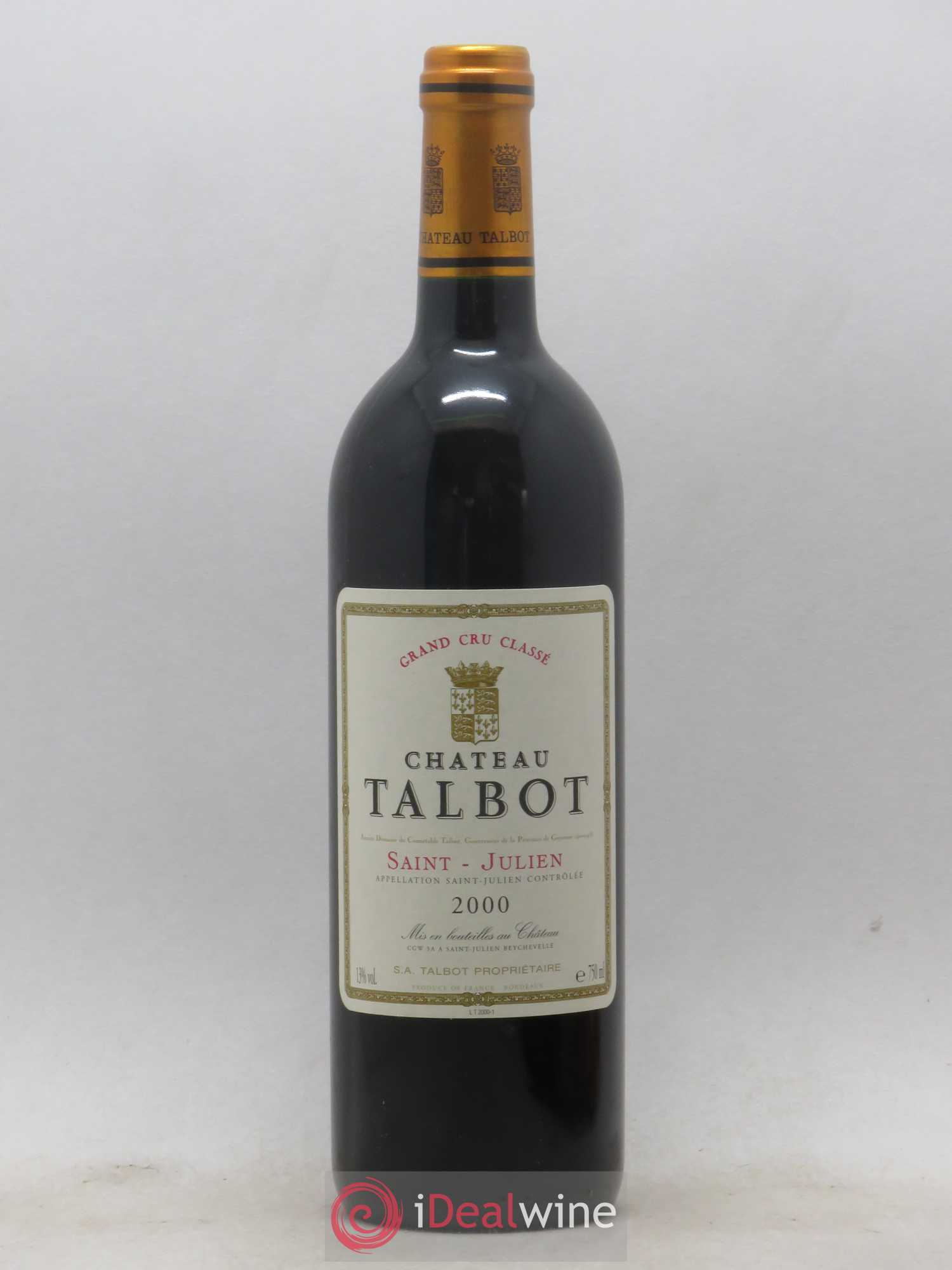 Château Talbot 4ème Grand Cru Classé 2000 - Lot de 1 bouteille - 0