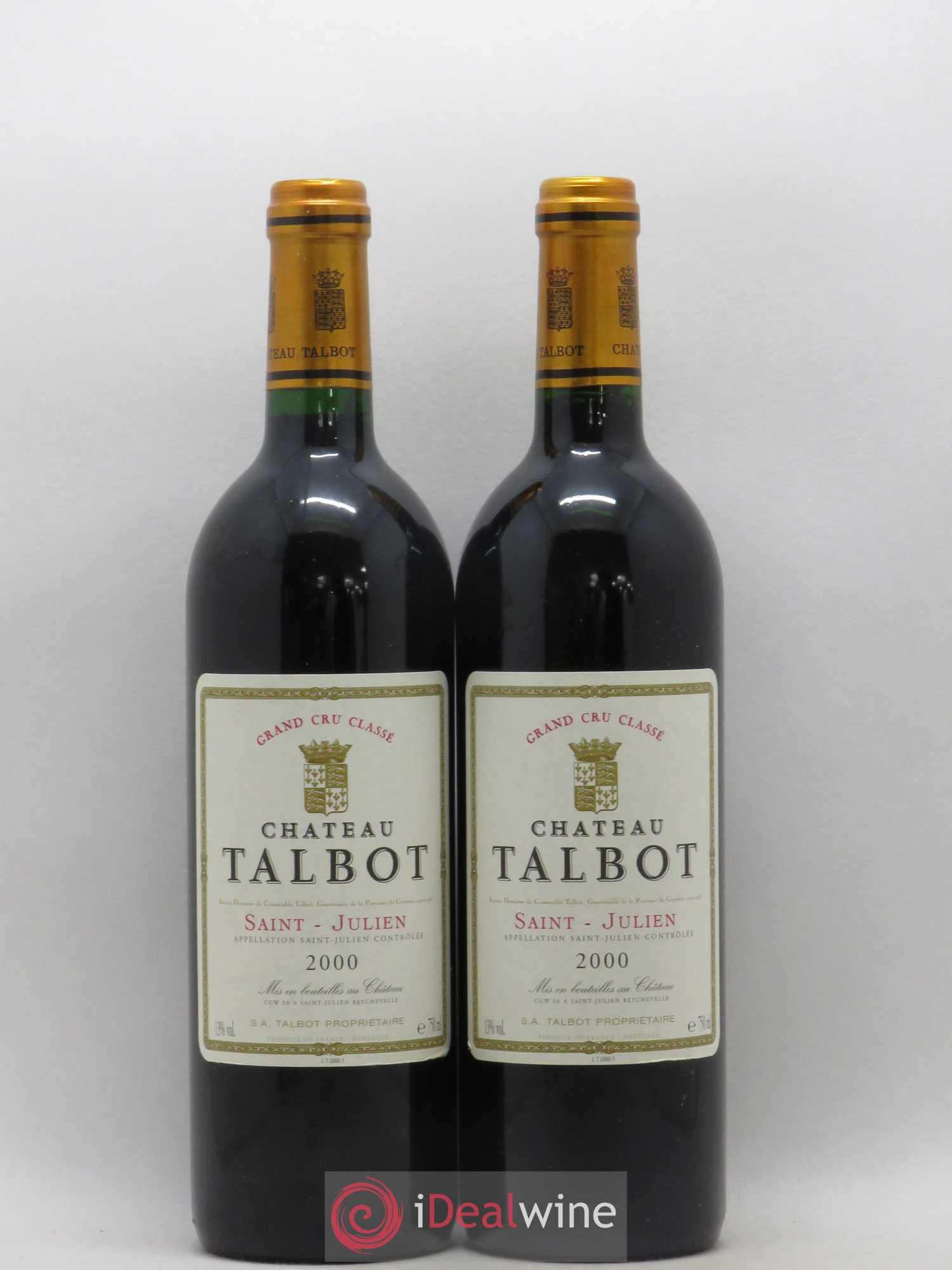 Château Talbot 4ème Grand Cru Classé 2000 - Lot de 2 bouteilles - 0