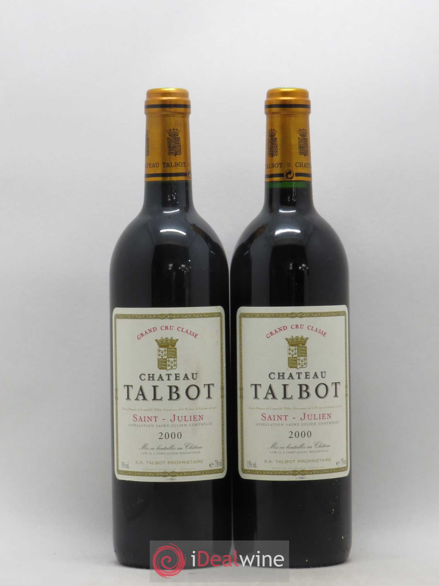 Château Talbot 4ème Grand Cru Classé 2000 - Lot de 2 bouteilles - 0