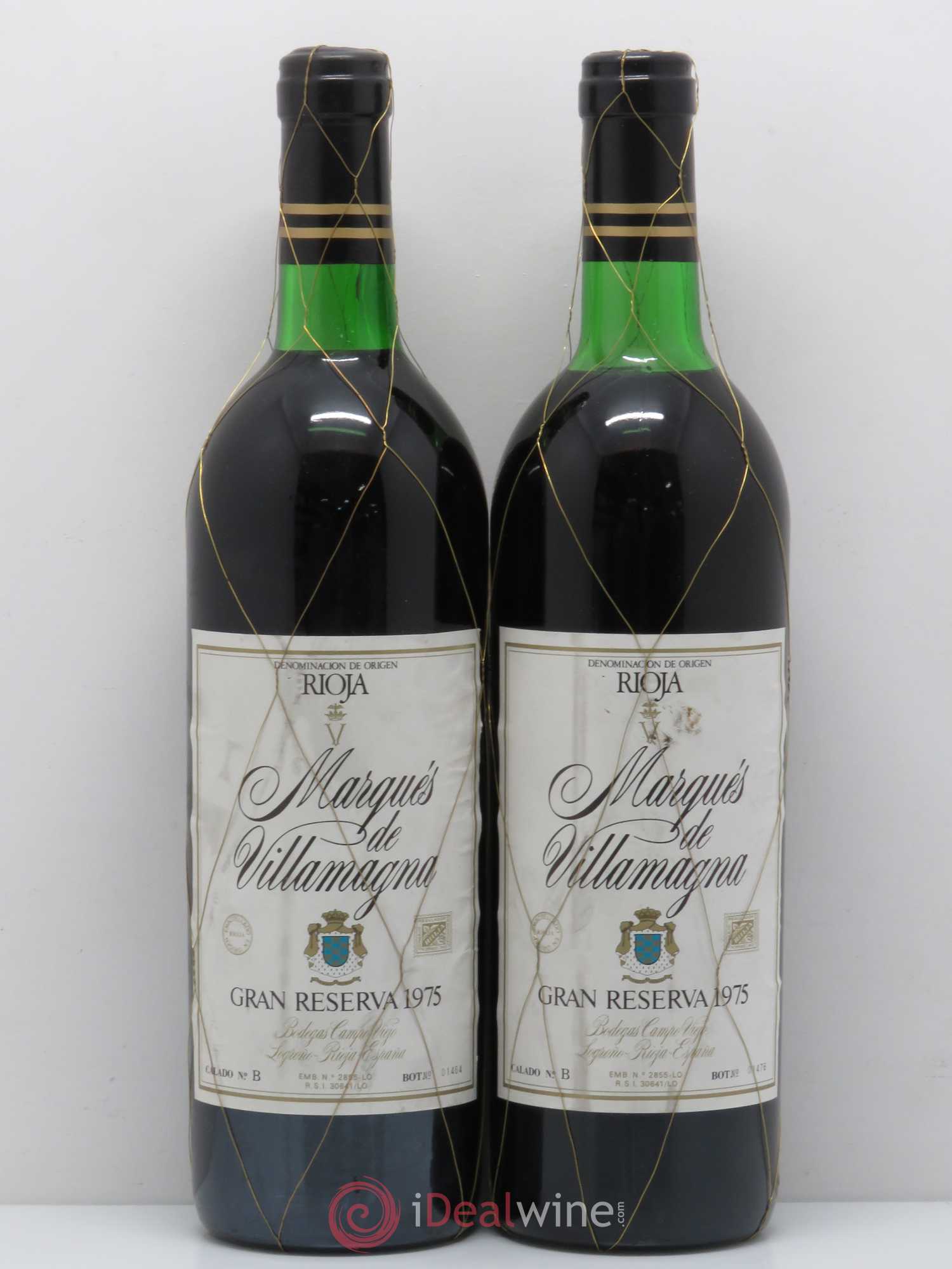Rioja DOCA Gran Reserva Marques de Villamagna 1975 - Lot de 2 bouteilles - 0