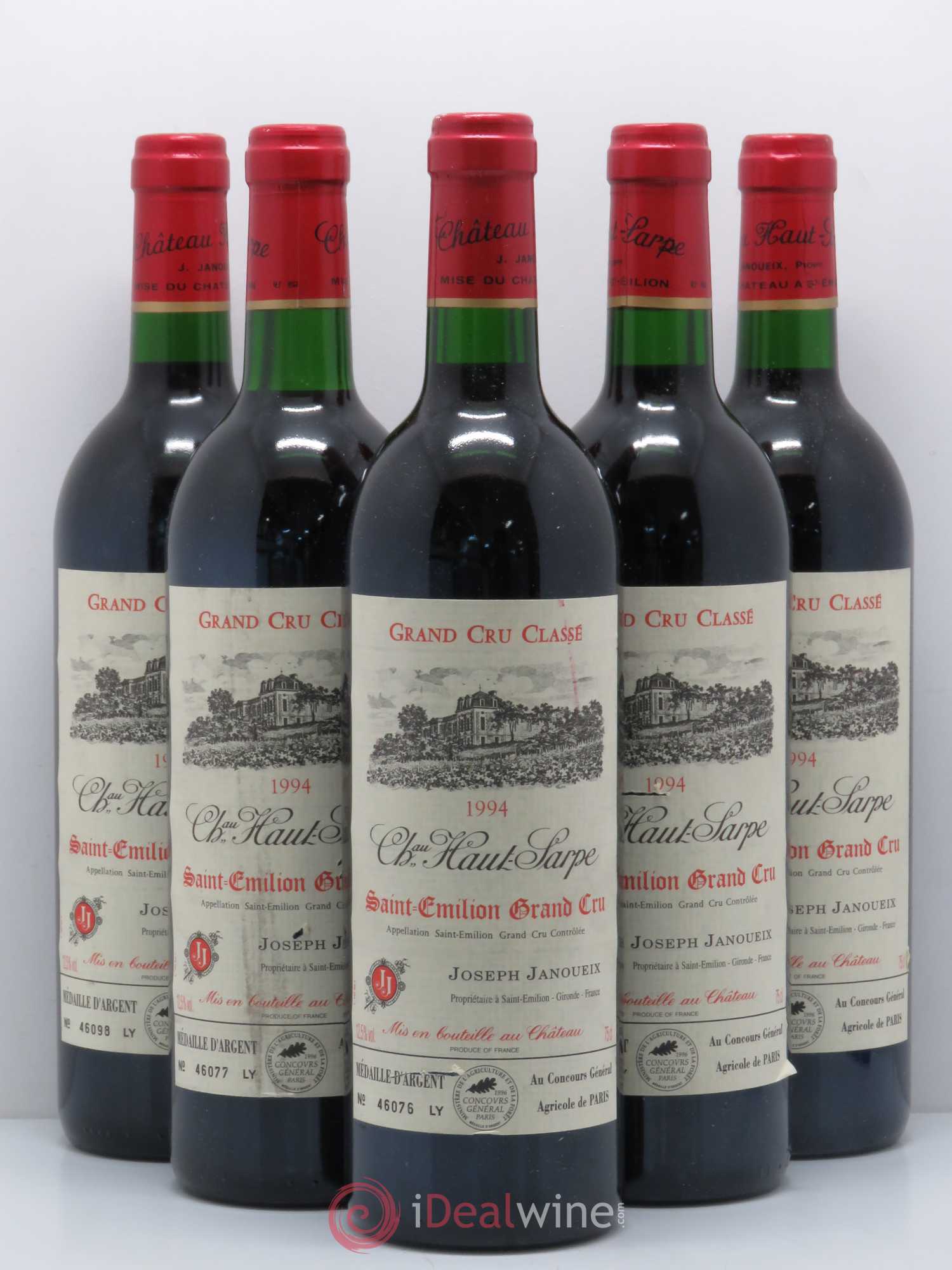 Château Haut Sarpe Grand Cru Classé 1994 - Lot de 5 bouteilles - 0