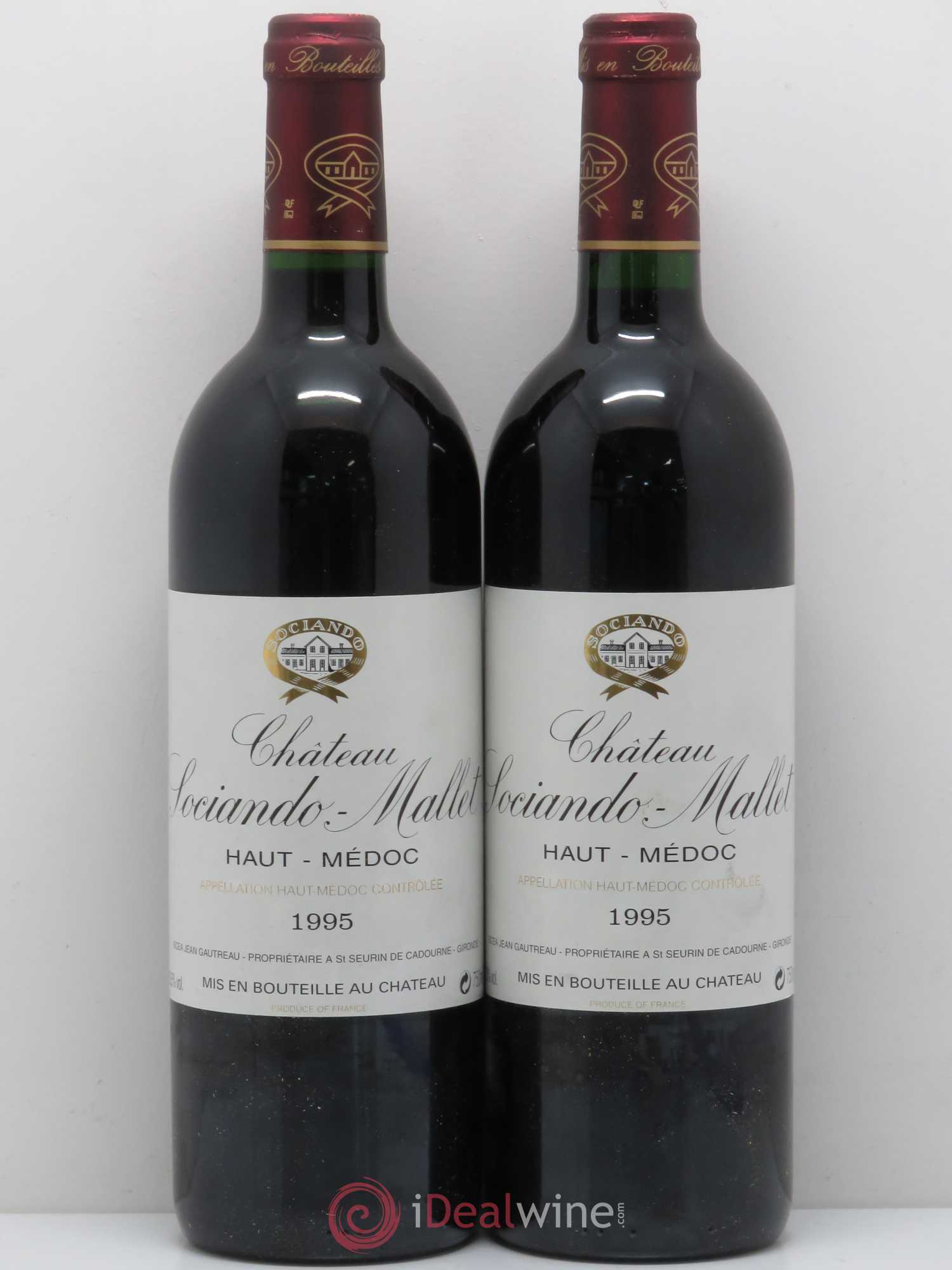 Château Sociando Mallet 1995 - Lot de 2 bouteilles - 0