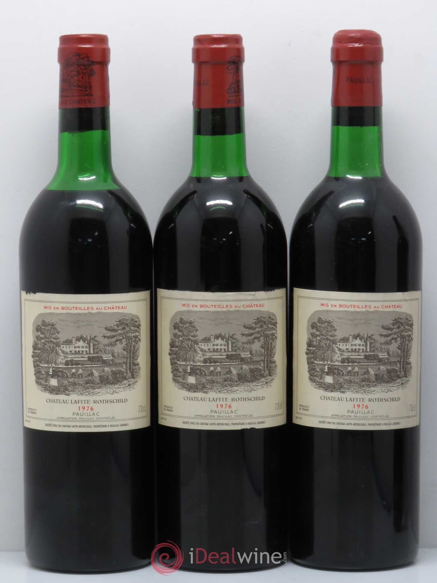 Château Lafite Rothschild 1er Grand Cru Classé 1976 - Lot de 3 bouteilles - 0