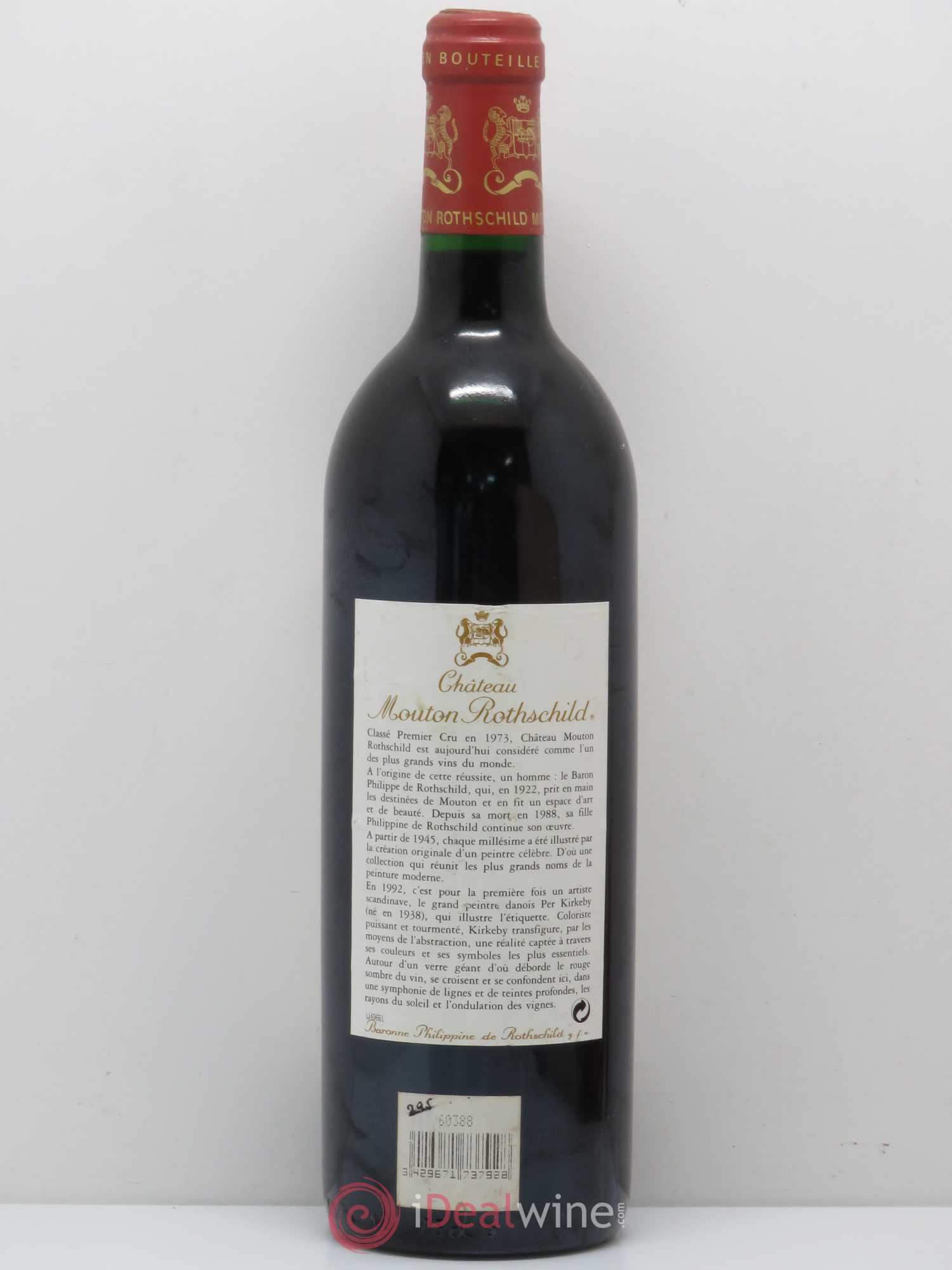 Château Mouton Rothschild 1er Grand Cru Classé 1992 - Posten von 1 Flasche - 1