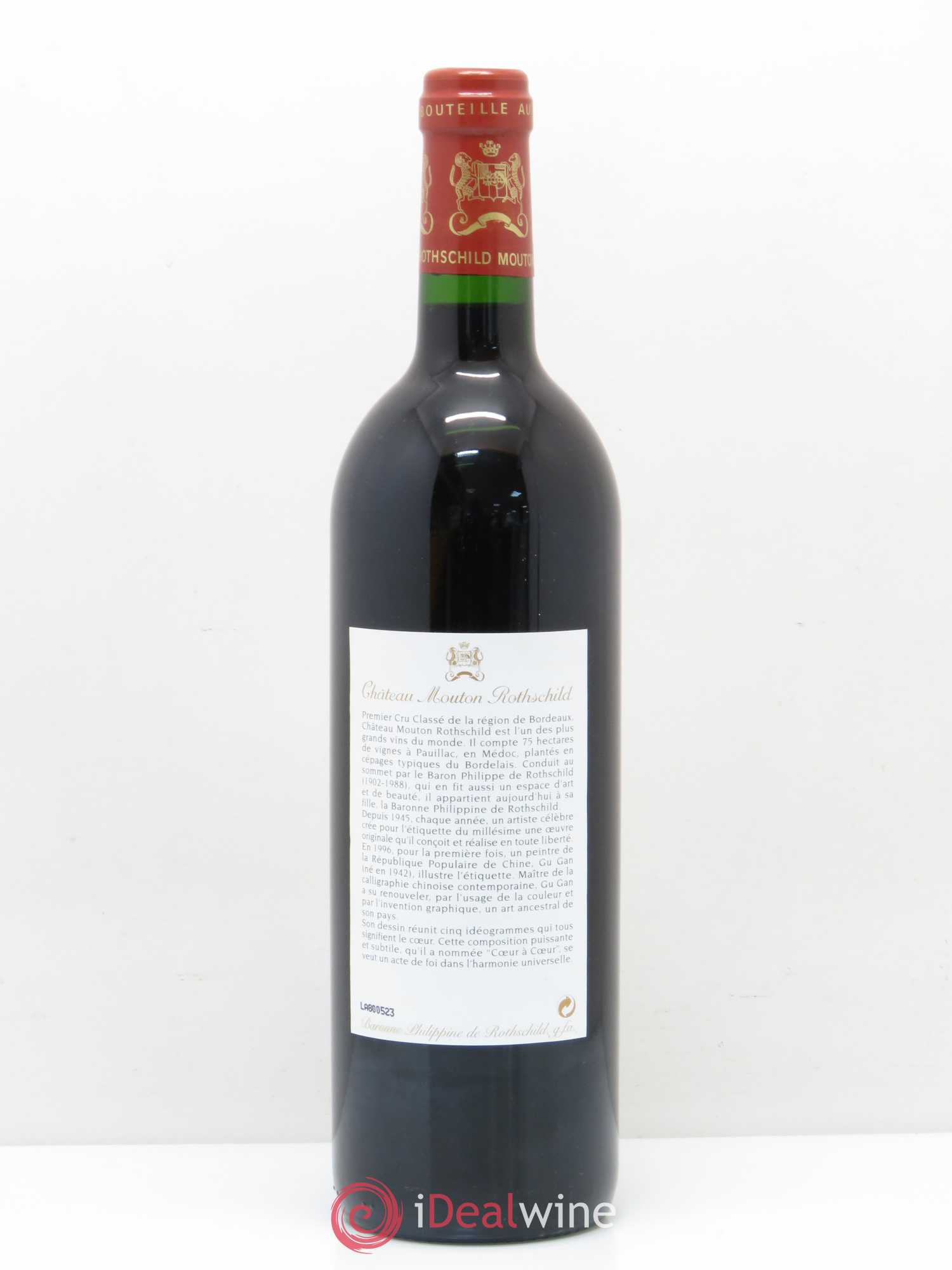 Château Mouton Rothschild 1er Grand Cru Classé 1996 - Lot de 1 bouteille - 1