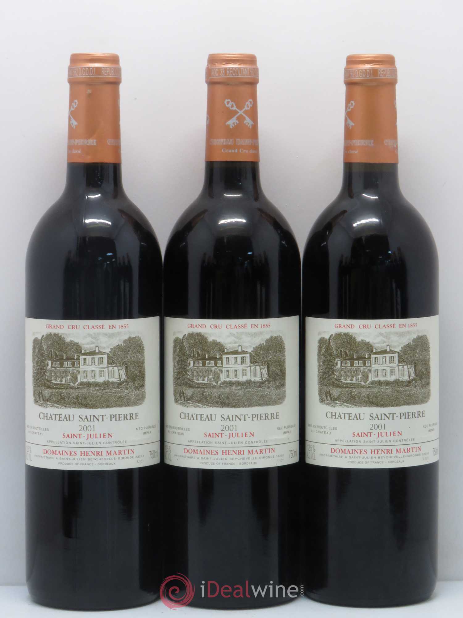 Château Saint-Pierre 4ème Grand Cru Classé 2001 - Lot de 12 bouteilles - 1