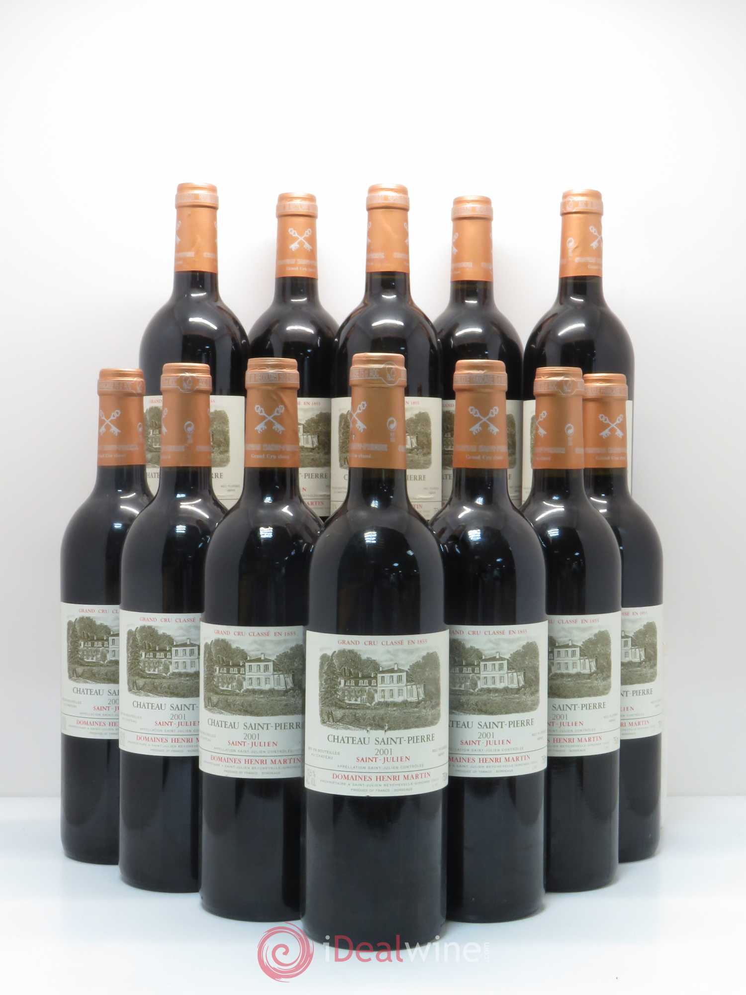Château Saint-Pierre 4ème Grand Cru Classé 2001 - Lot de 12 bouteilles - 0
