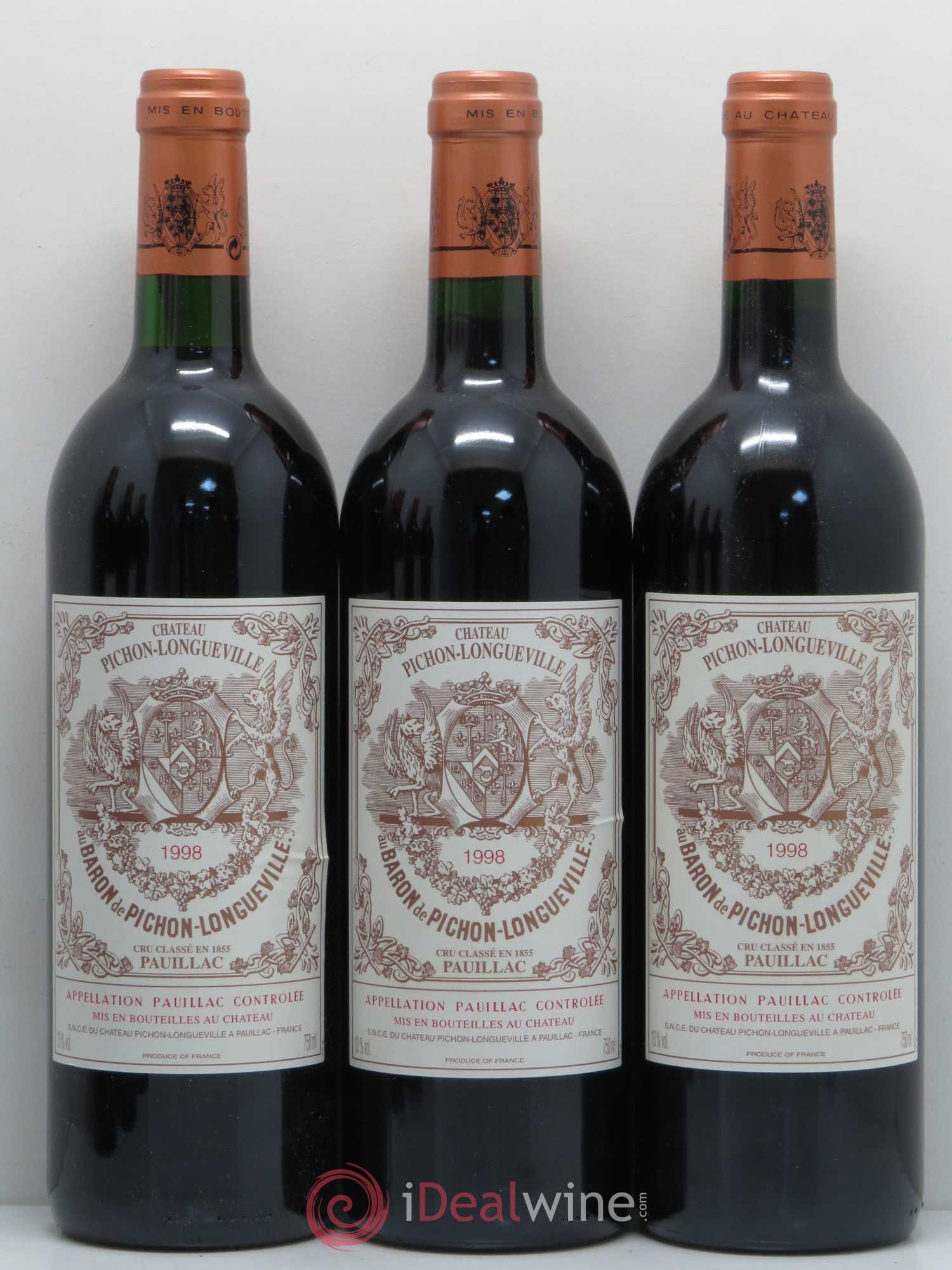 Pichon Longueville Baron 2ème Grand Cru Classé 1998 - Lotto di 6 bottiglie - 1